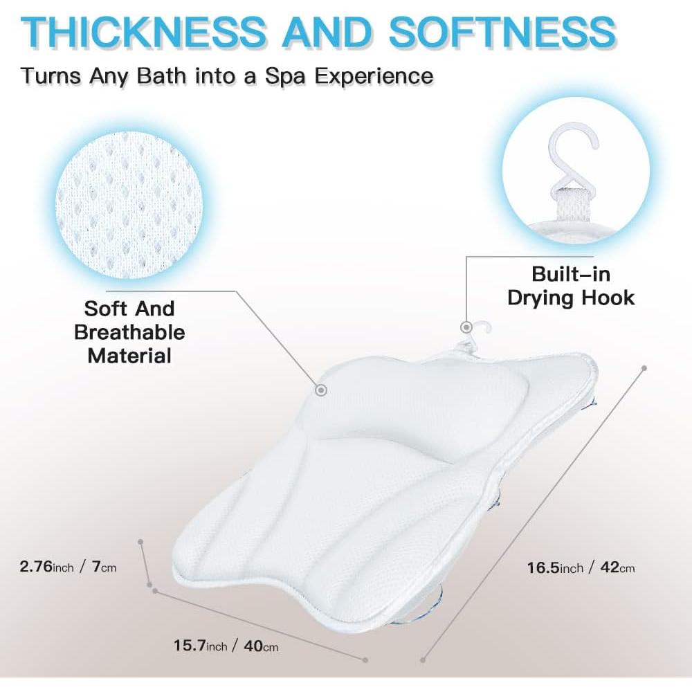 Almohada de Baño B BEAUTYBABY 4D con Ventosas Antideslizantes