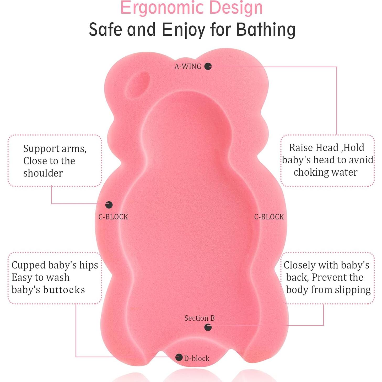 Cojín de Baño para Bebés Rosa - Almohadilla Suave 49x30cm