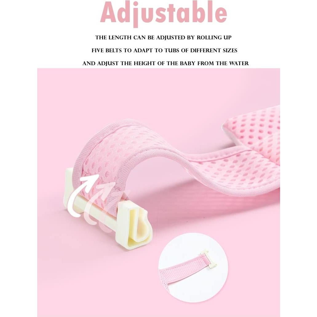 Soporte de Baño para Bebés SIQITECHNO Almohadilla Malla Rosa 107x77cm