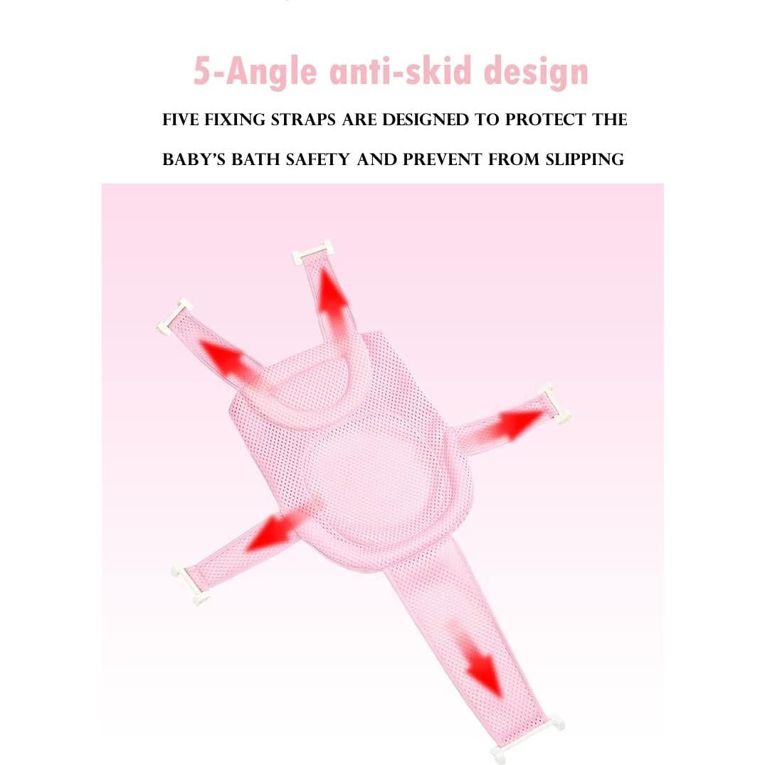 Soporte de Baño para Bebés SIQITECHNO Almohadilla Malla Rosa 107x77cm