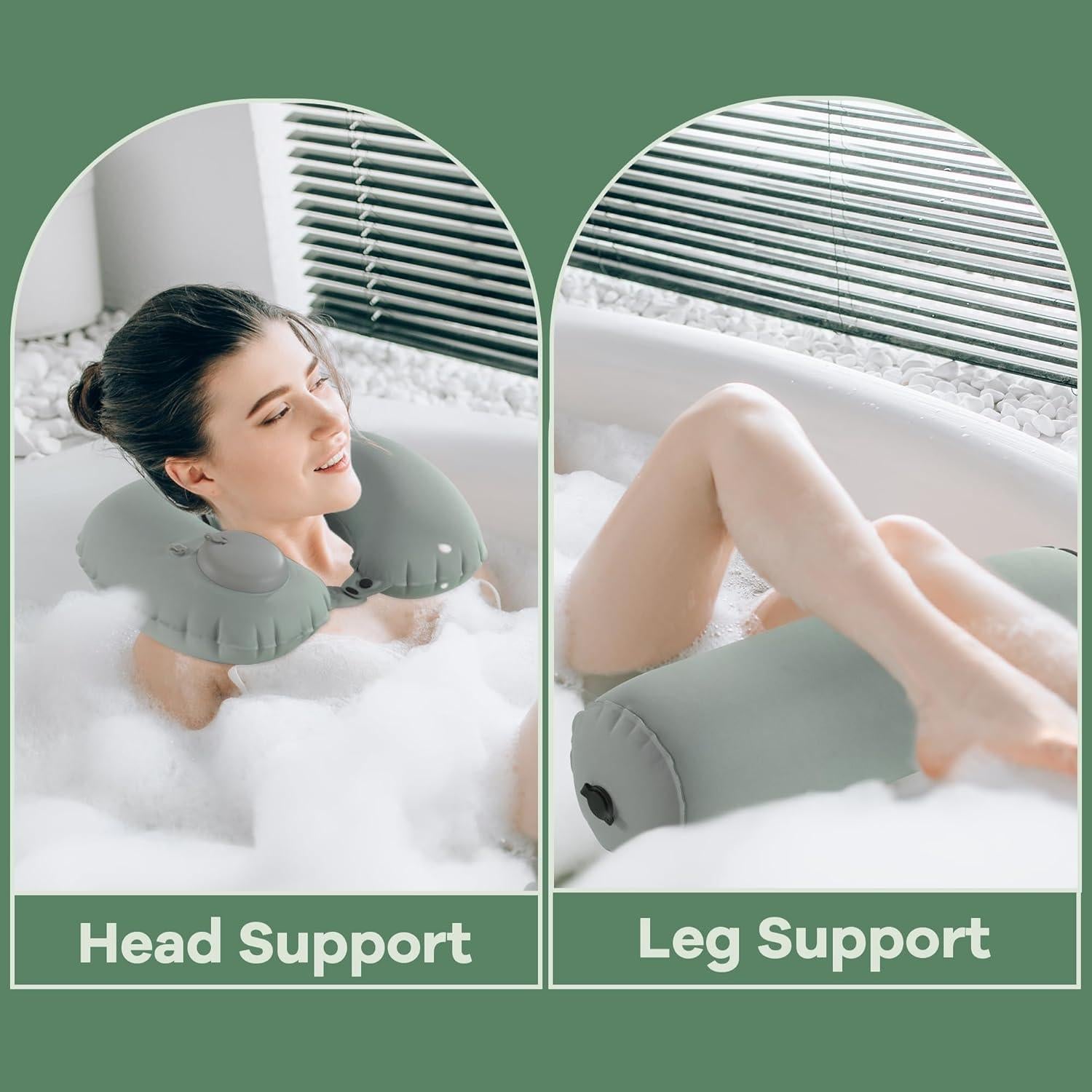 Almohadas Inflables de Baño MABOZOO 2 Pcs Soporte Completo
