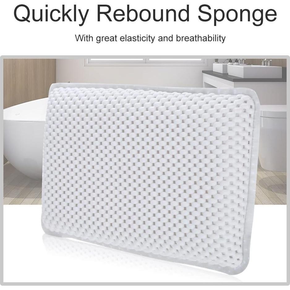 Almohada de Baño Yosoo Health Gear con Ventosas, Blanca