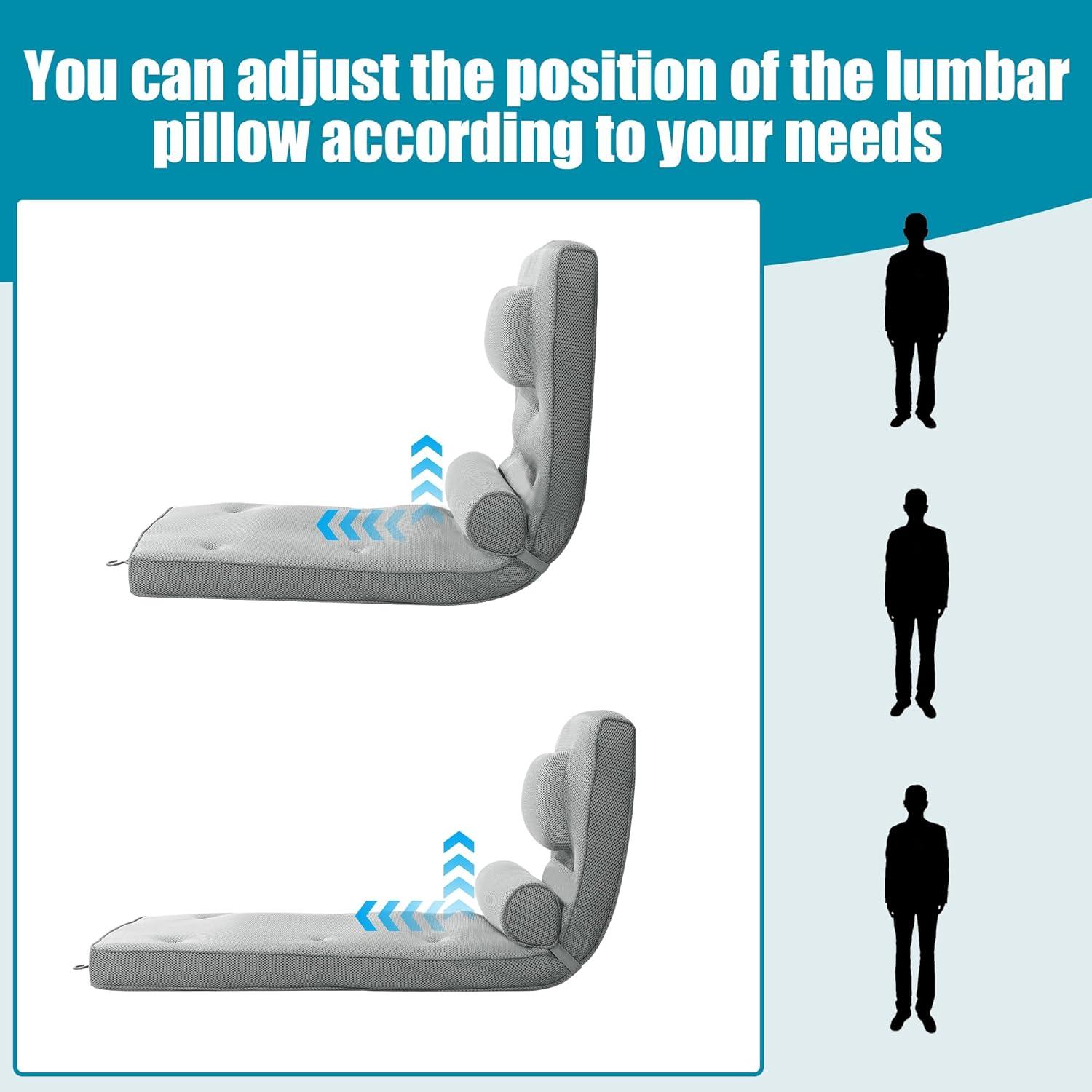 MABOZOO Bath Pillows for Tub, Full Body Bath Pillow Thickened Bath Pillow with Lumbar Pillow Adjustable and 12 Pcs Suction Cups, 3D Air Mesh Quick Drying Bathtub Accessories