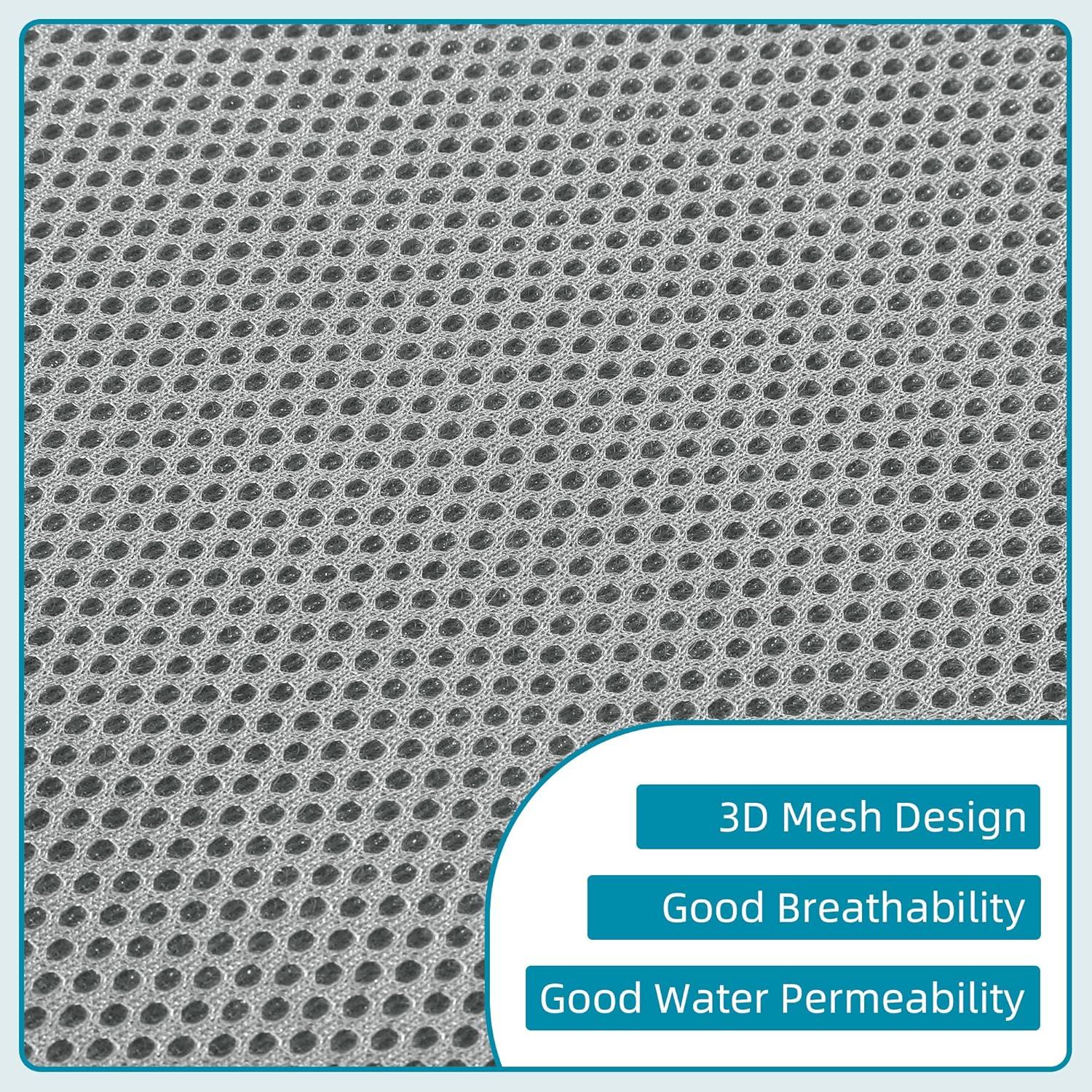 MABOZOO Bath Pillows for Tub, Full Body Bath Pillow Thickened Bath Pillow with Lumbar Pillow Adjustable and 12 Pcs Suction Cups, 3D Air Mesh Quick Drying Bathtub Accessories