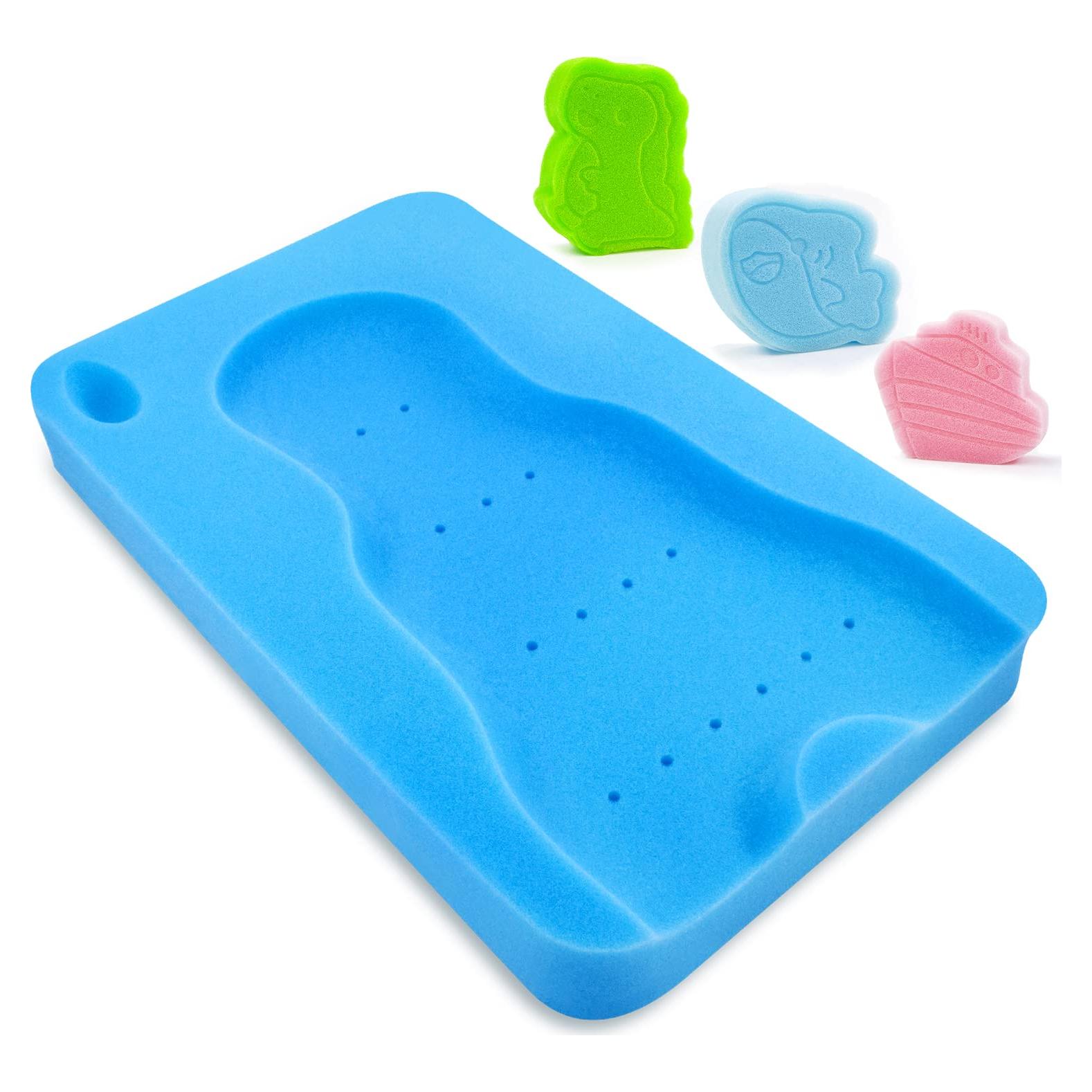 Esponja de Baño para Bebés HALLO Azul 49x31cm Suave y Antideslizante