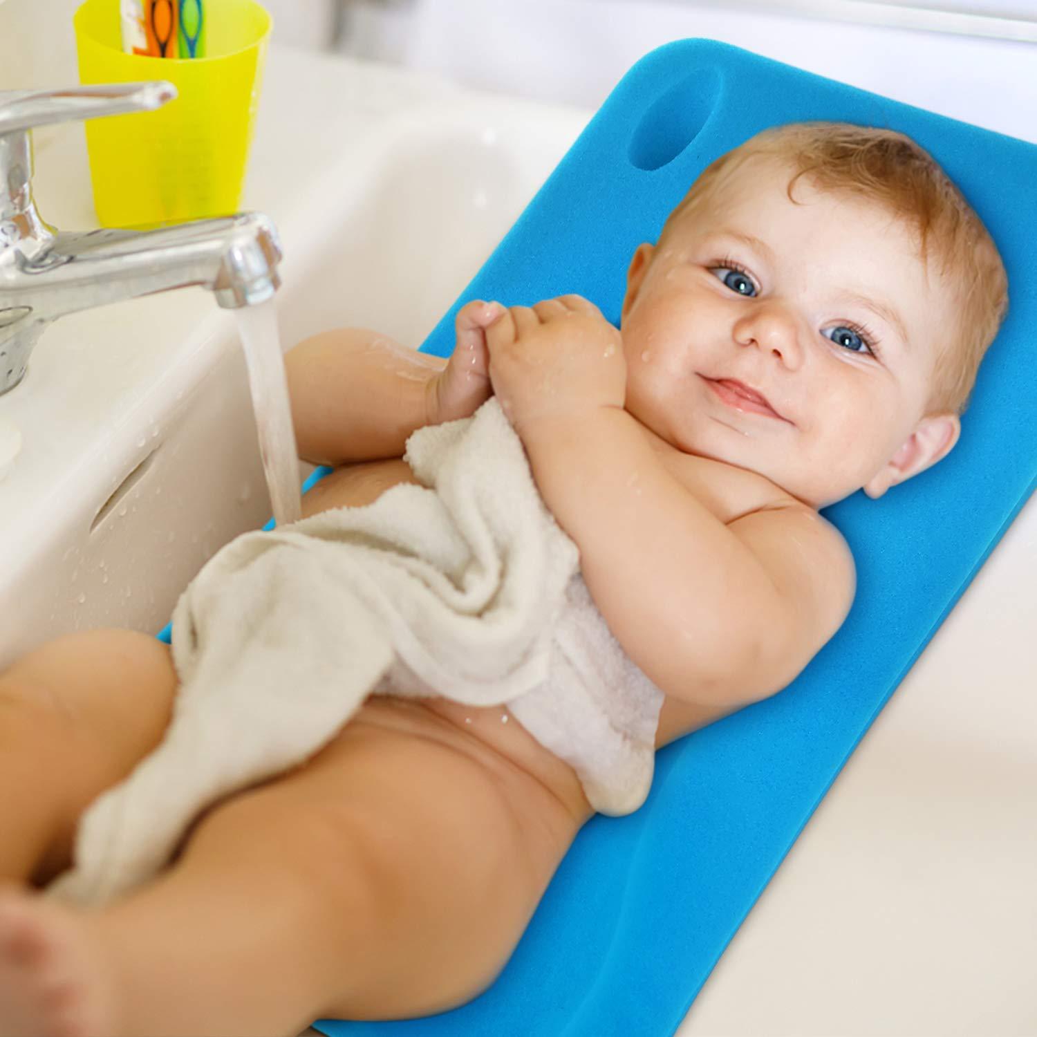 Esponja de Baño para Bebés HALLO Azul 49x31cm Suave y Antideslizante