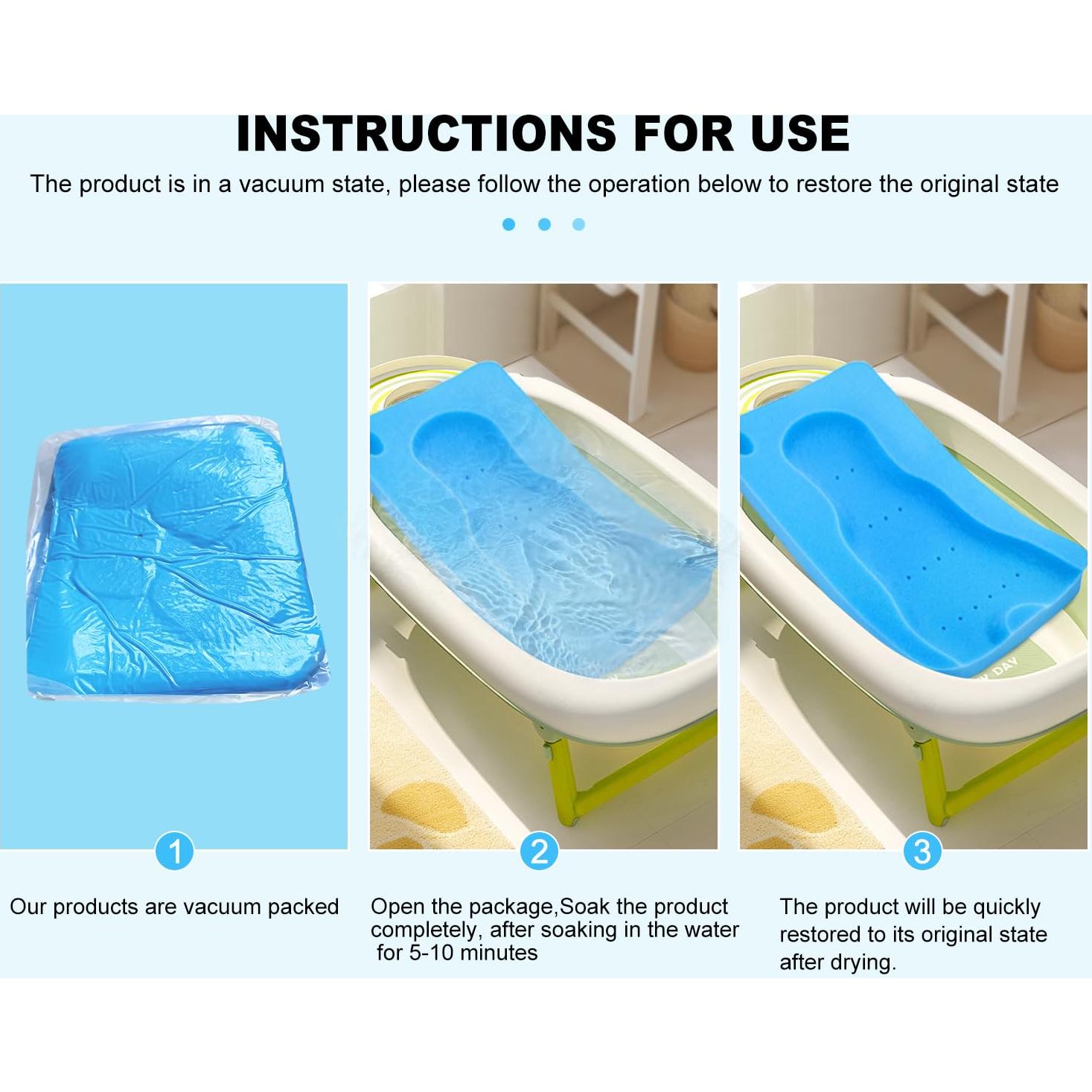 Esponja de Baño para Bebés HALLO Azul 49x31cm Suave y Antideslizante