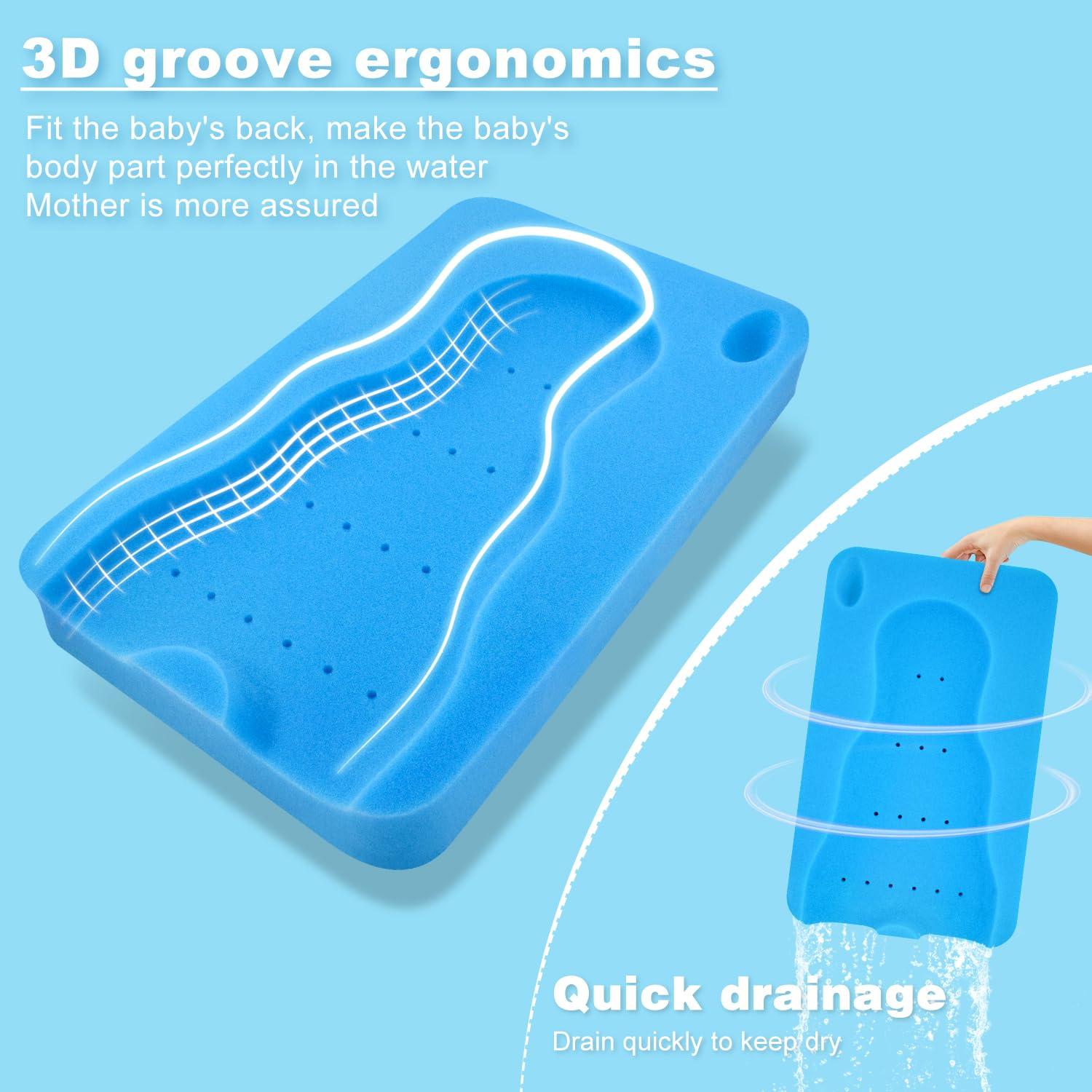 Esponja de Baño para Bebés HALLO Azul 49x31cm Suave y Antideslizante