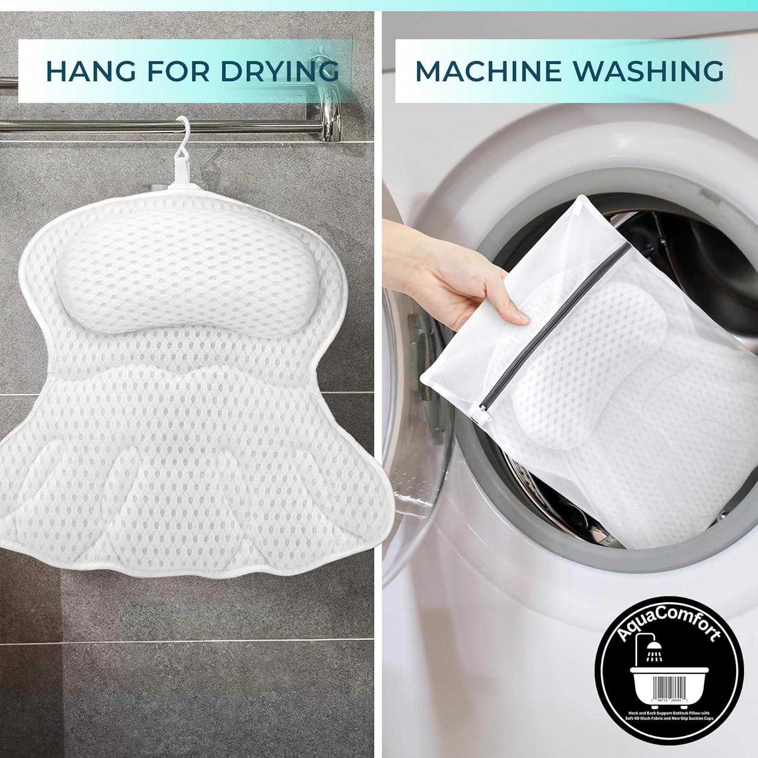 Almohada de Baño Ergonómica XWIDE con Ventosas Antideslizantes