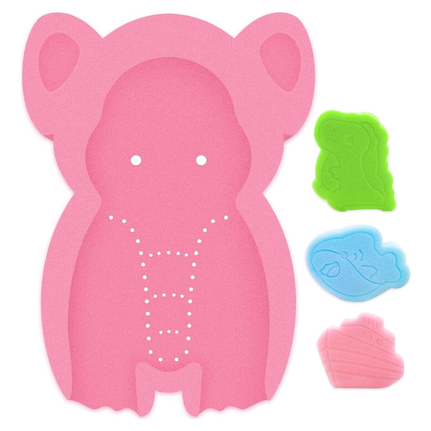 Esponja de Baño Infantil HALLO Elefante Rosa Antideslizante