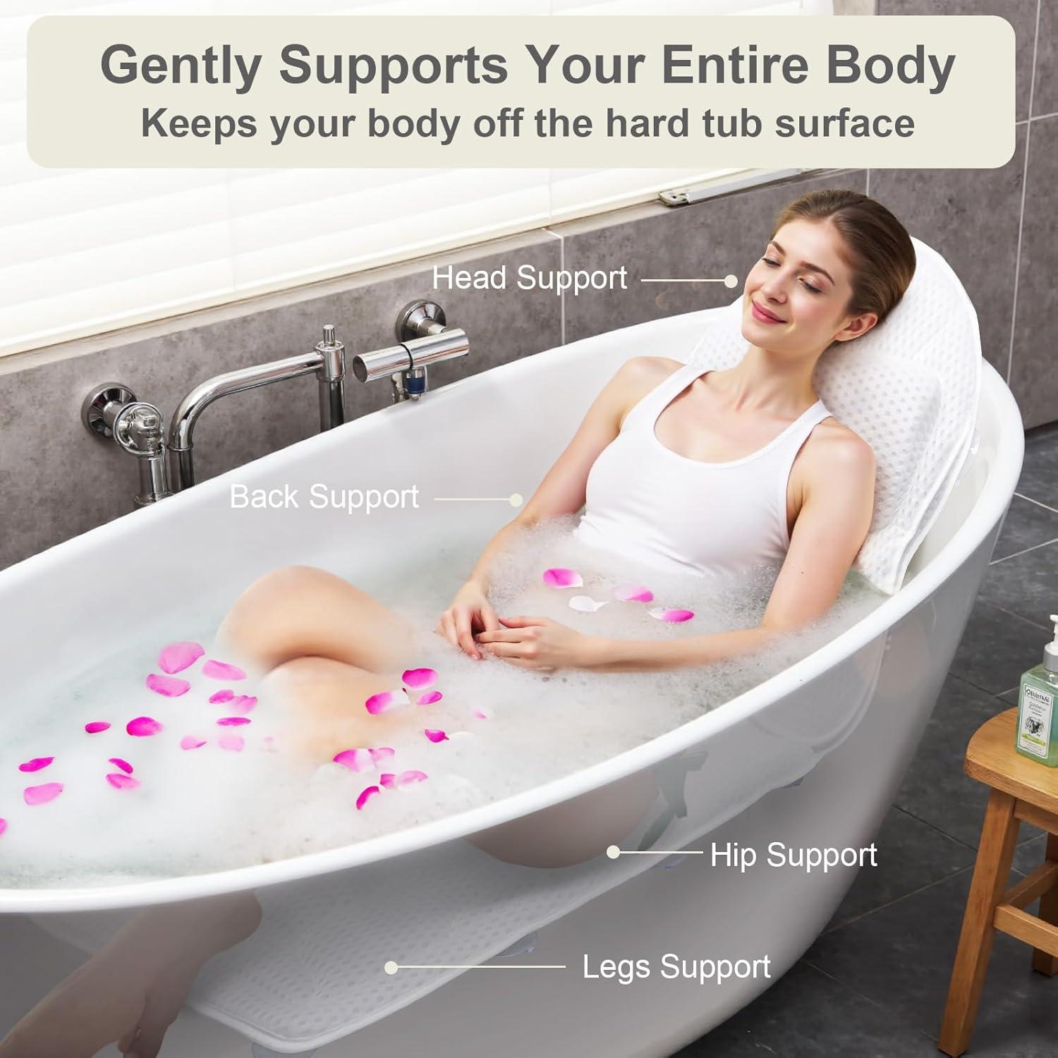 Almohada de Baño AISEELY de Cuerpo Completo con Ventosas