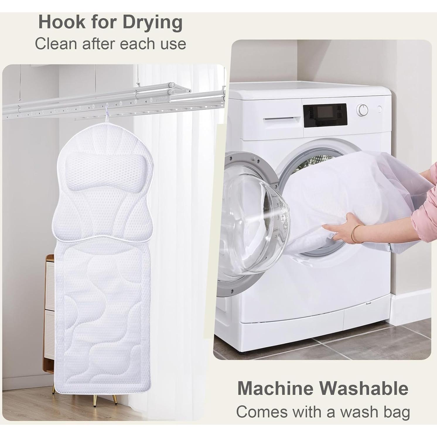 Almohada de Baño AISEELY de Cuerpo Completo con Ventosas