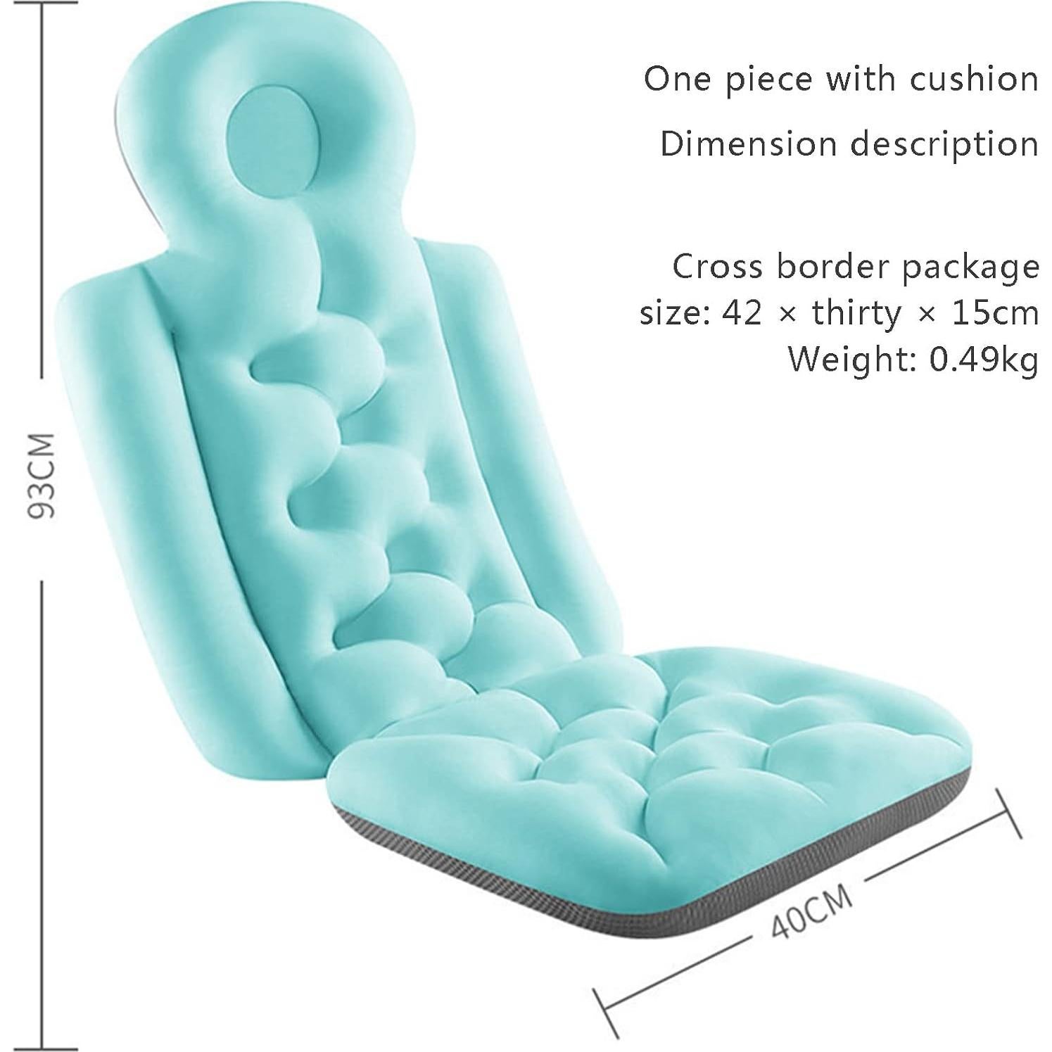 Almohada de Baño Ergonómica Juaugusep 93x40cm Azul