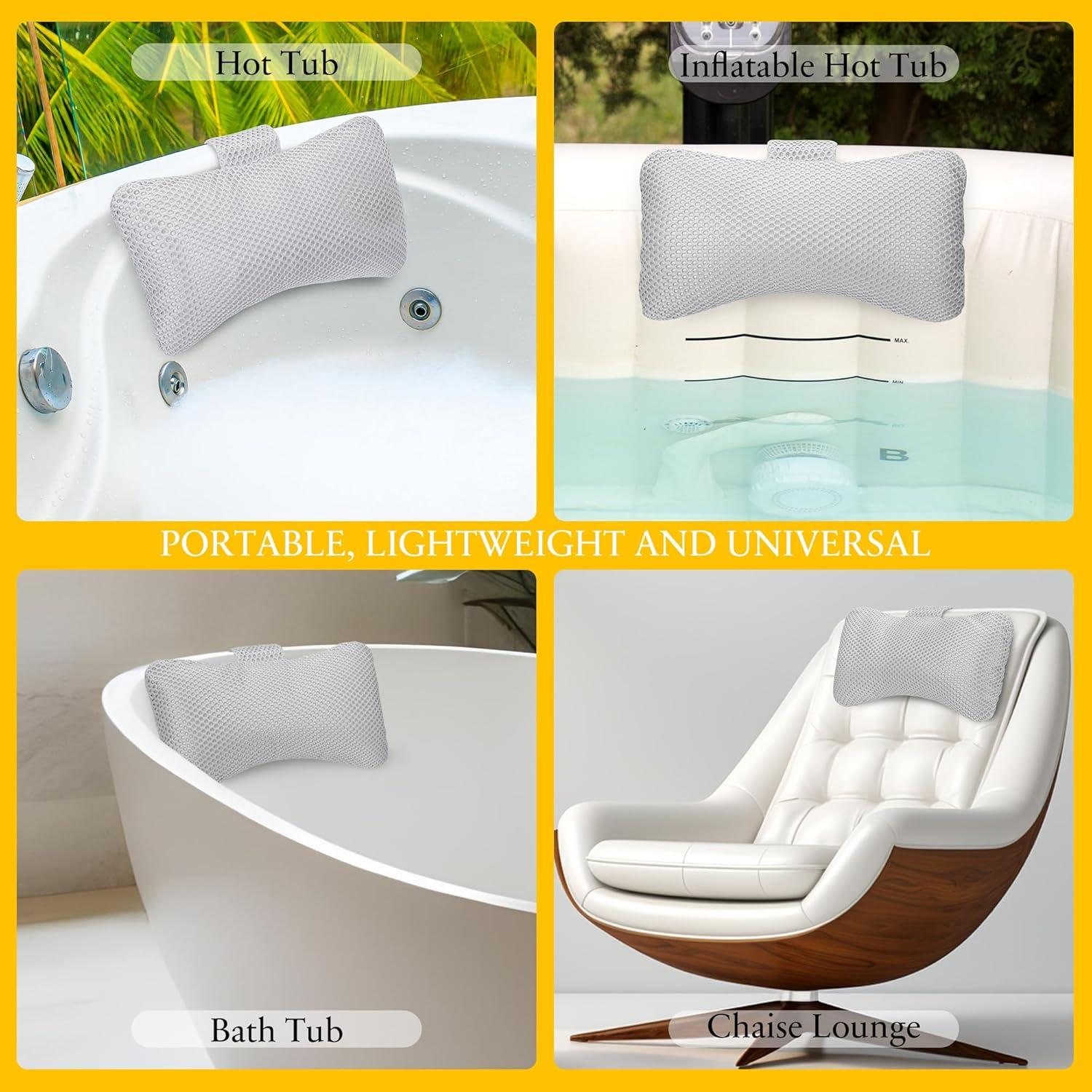 Almohada para Jacuzzi Keoltuo Ajustable 30x17 cm Gris - 2 Piezas