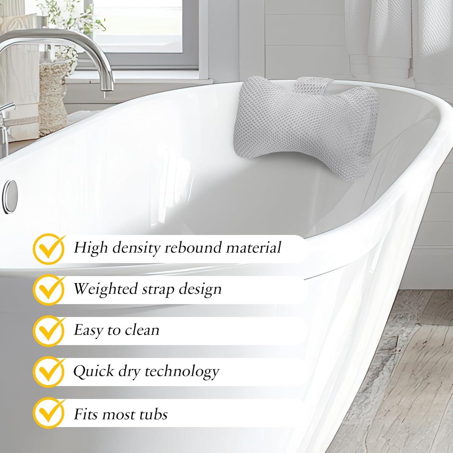 Almohada para Jacuzzi Keoltuo Ajustable 30x17 cm Gris - 2 Piezas