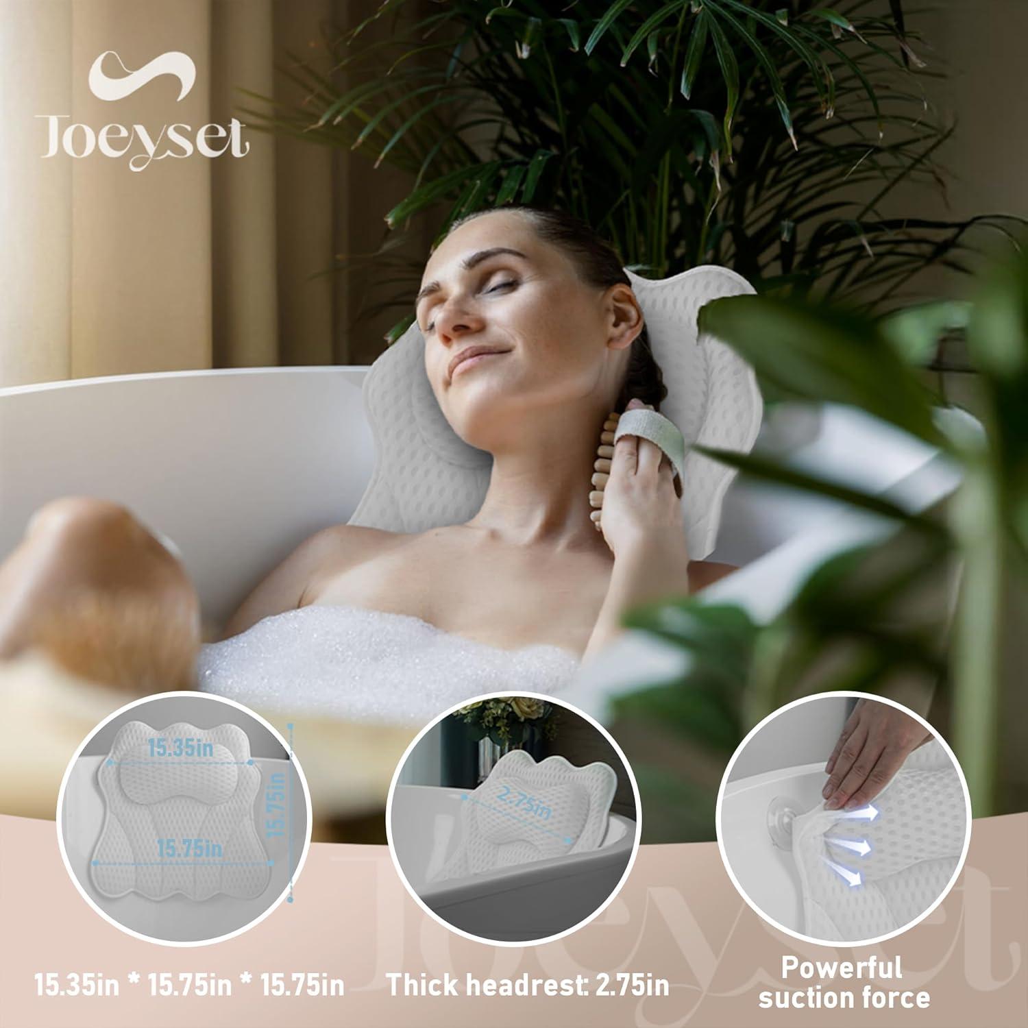 Almohada de Bañera Joeyset Spa Ergonómica Blanca 4D