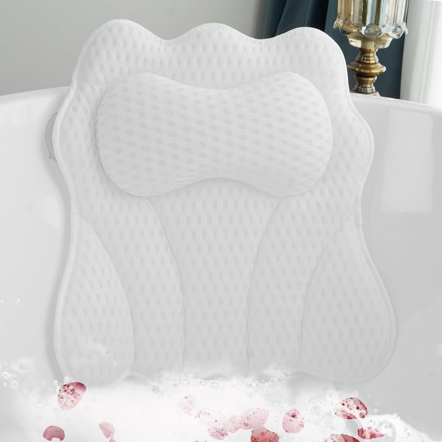 Almohada de Bañera Joeyset Spa Ergonómica Blanca 4D
