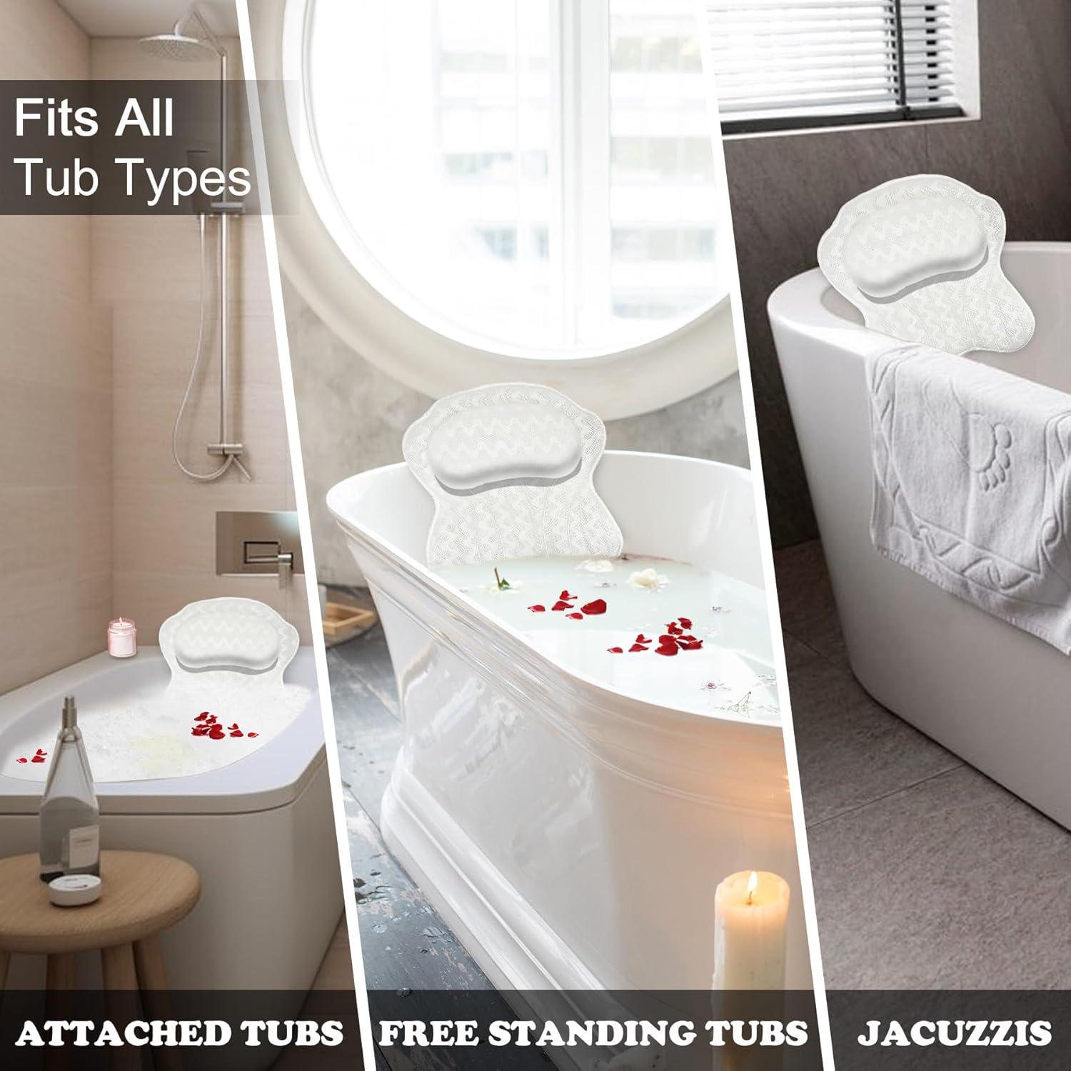 Almohada de Baño Spa Djblvvs Ergonómica 43x43 cm con Ventosas