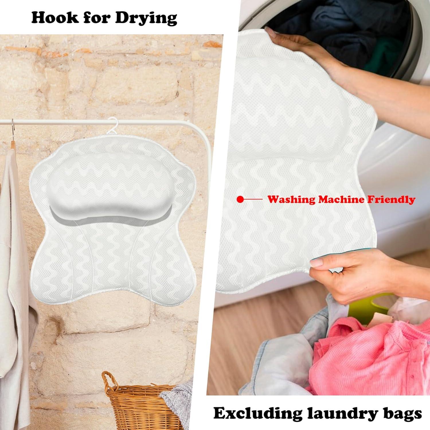 Almohada de Baño Spa Djblvvs Ergonómica 43x43 cm con Ventosas