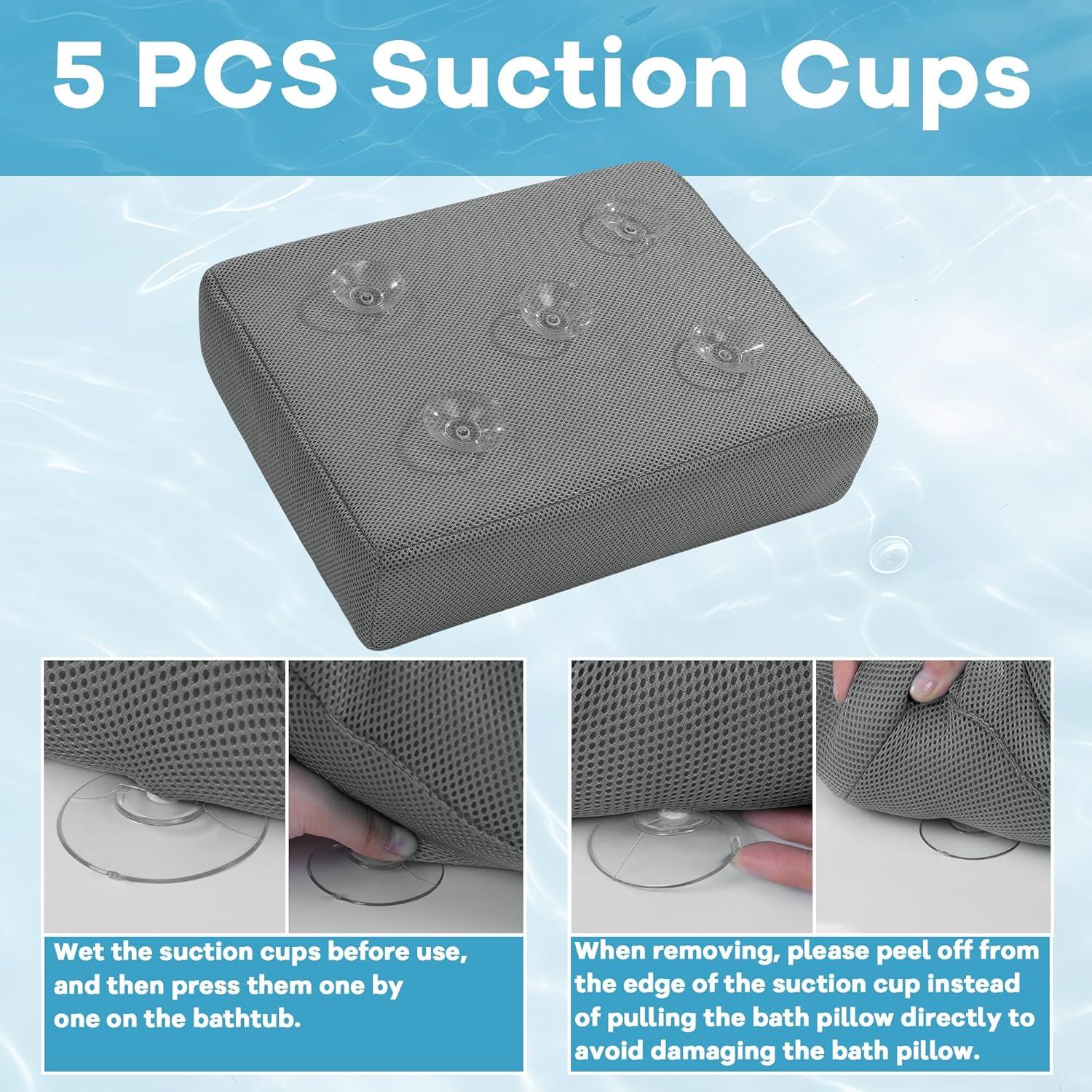 Cojín de Baño Acolchado MABOZOO 4 Pulgadas Gris