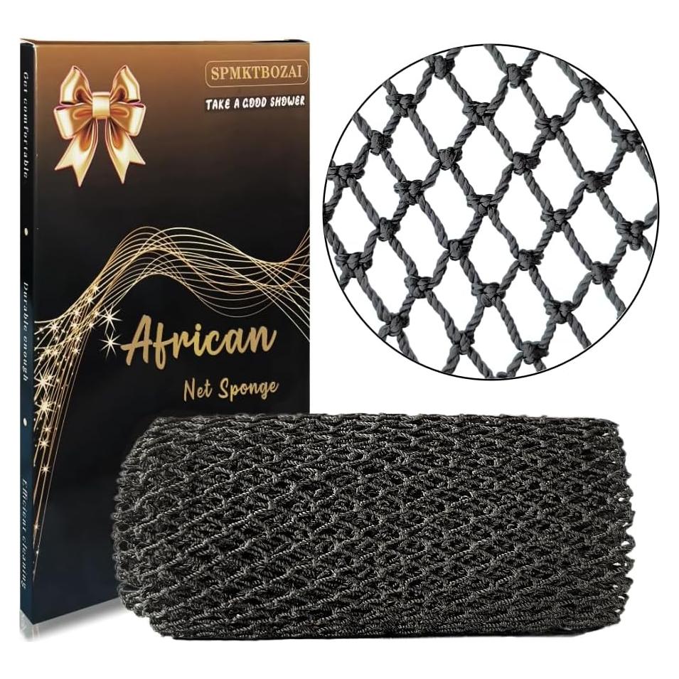 Esponja Exfoliante Africana SPMKTBOZAI Negra 80x30 cm