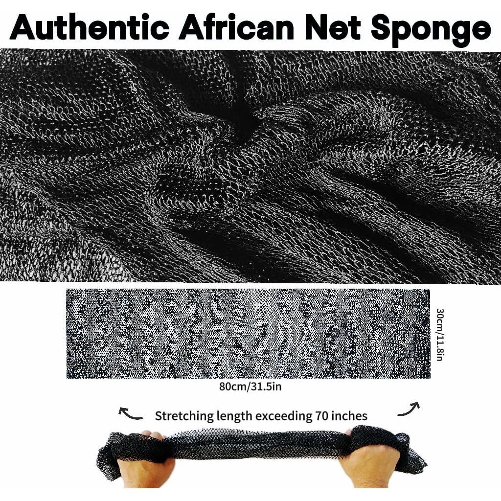 Esponja Exfoliante Africana SPMKTBOZAI Negra 80x30 cm