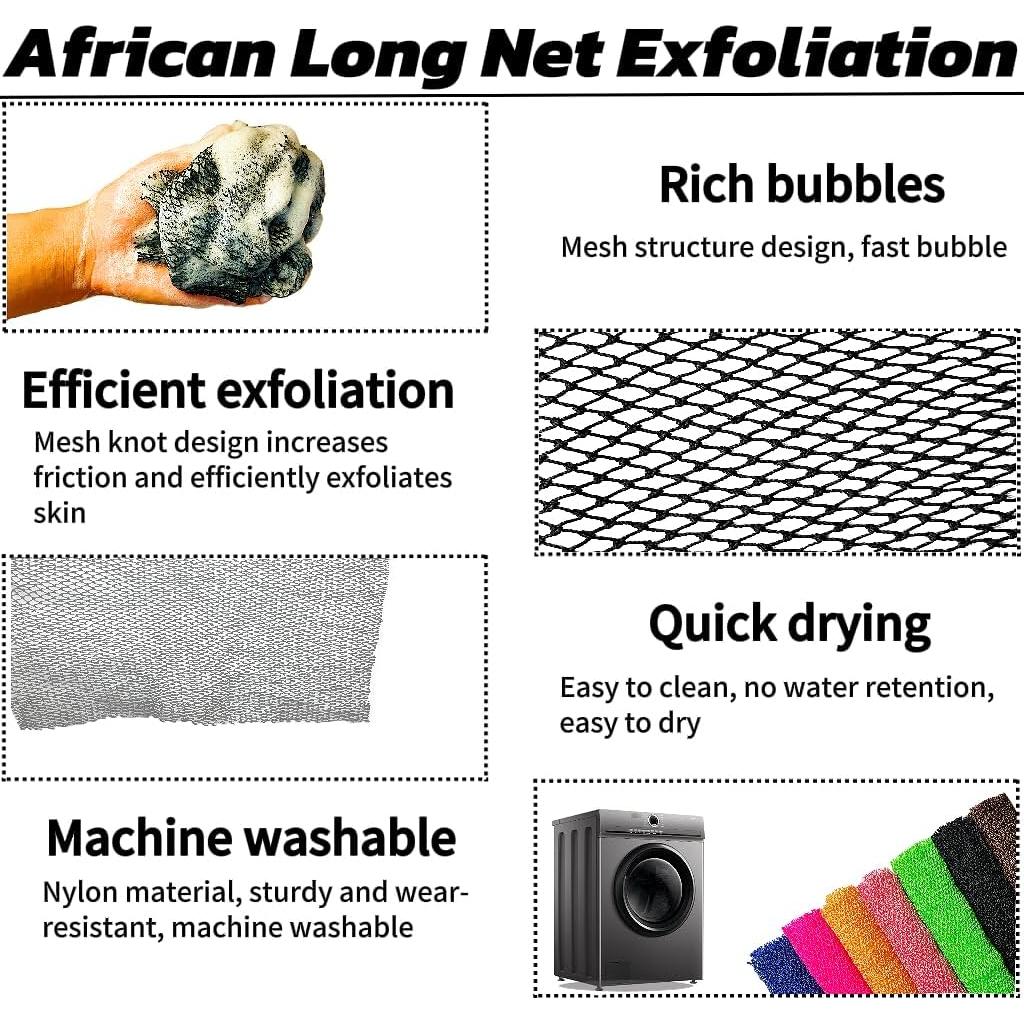 Esponja Exfoliante Africana SPMKTBOZAI Negra 80x30 cm