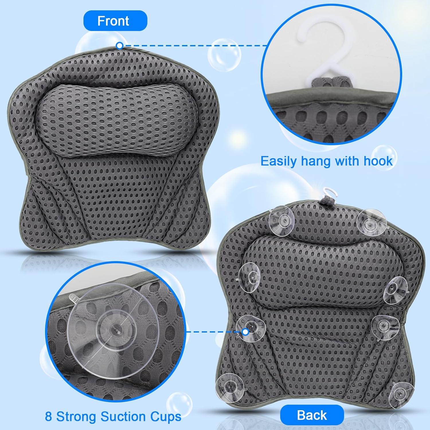 Almohada de Baño VINGVO Ergonomica con Ventosas Antideslizantes