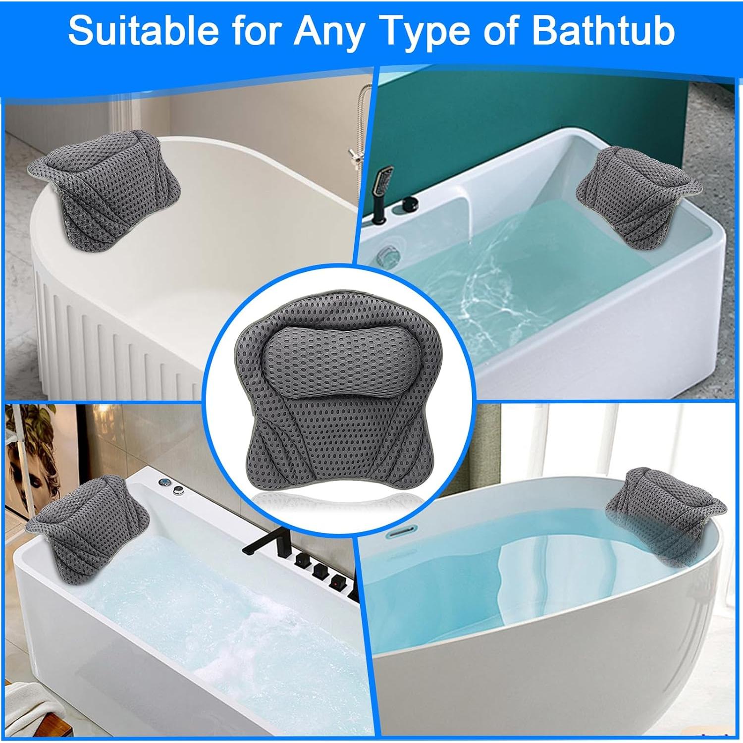 Almohada de Baño VINGVO Ergonomica con Ventosas Antideslizantes