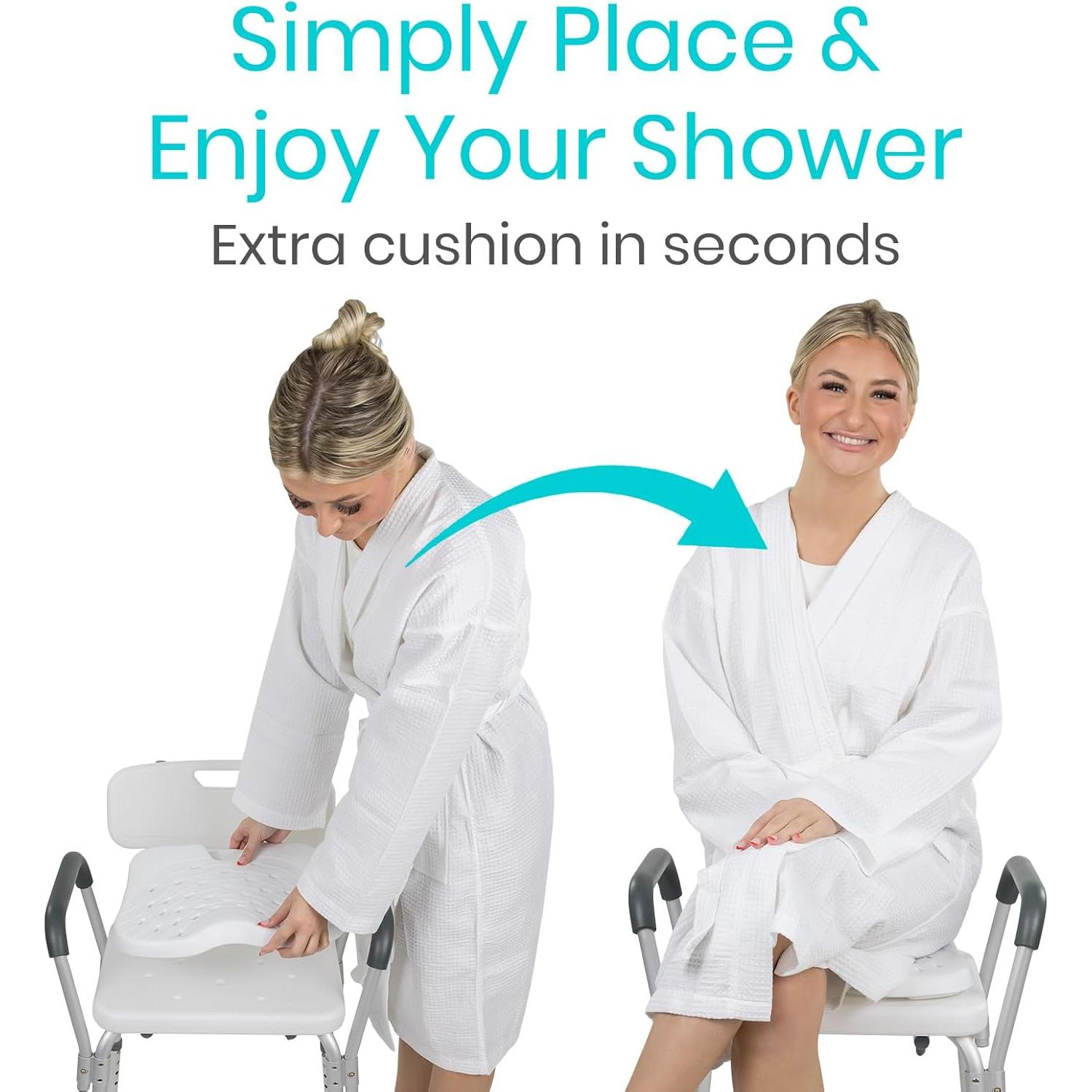 Cojín para Asiento de Ducha Vive - Antideslizante y Impermeable