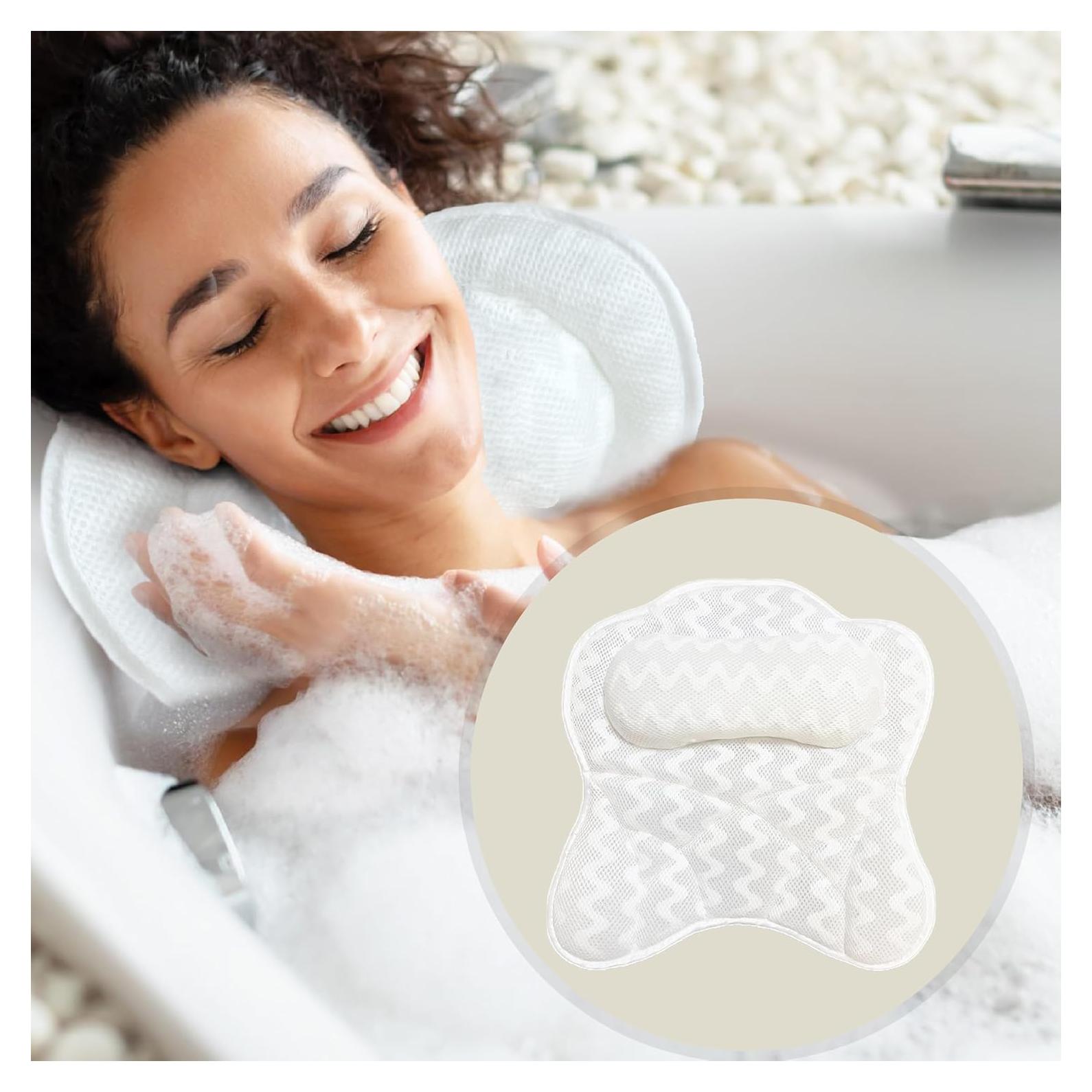 Almohada de Baño SIGGCAT Blanca con Ventosas Antideslizantes