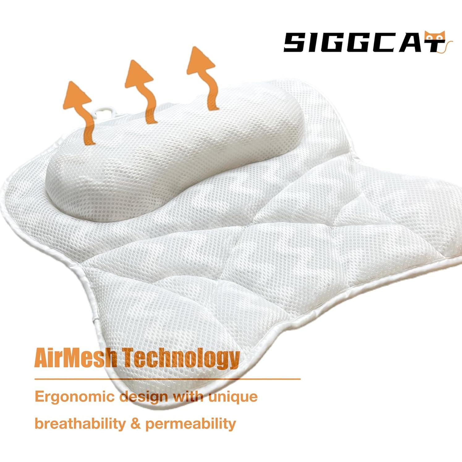 Almohada de Baño SIGGCAT Blanca con Ventosas Antideslizantes