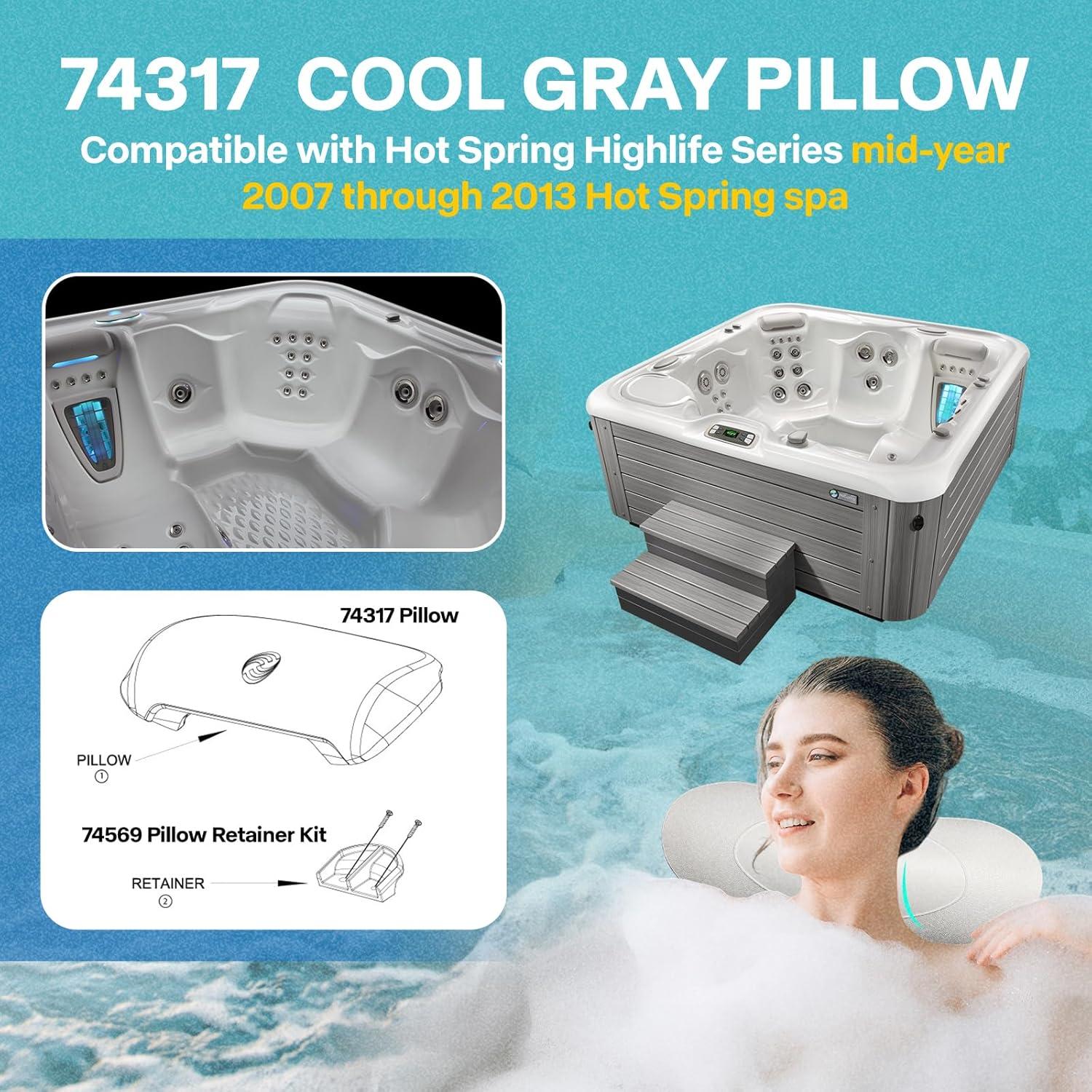 Almohada para el Cuello de Spa Hot Spring 2-Pack Gris Frío