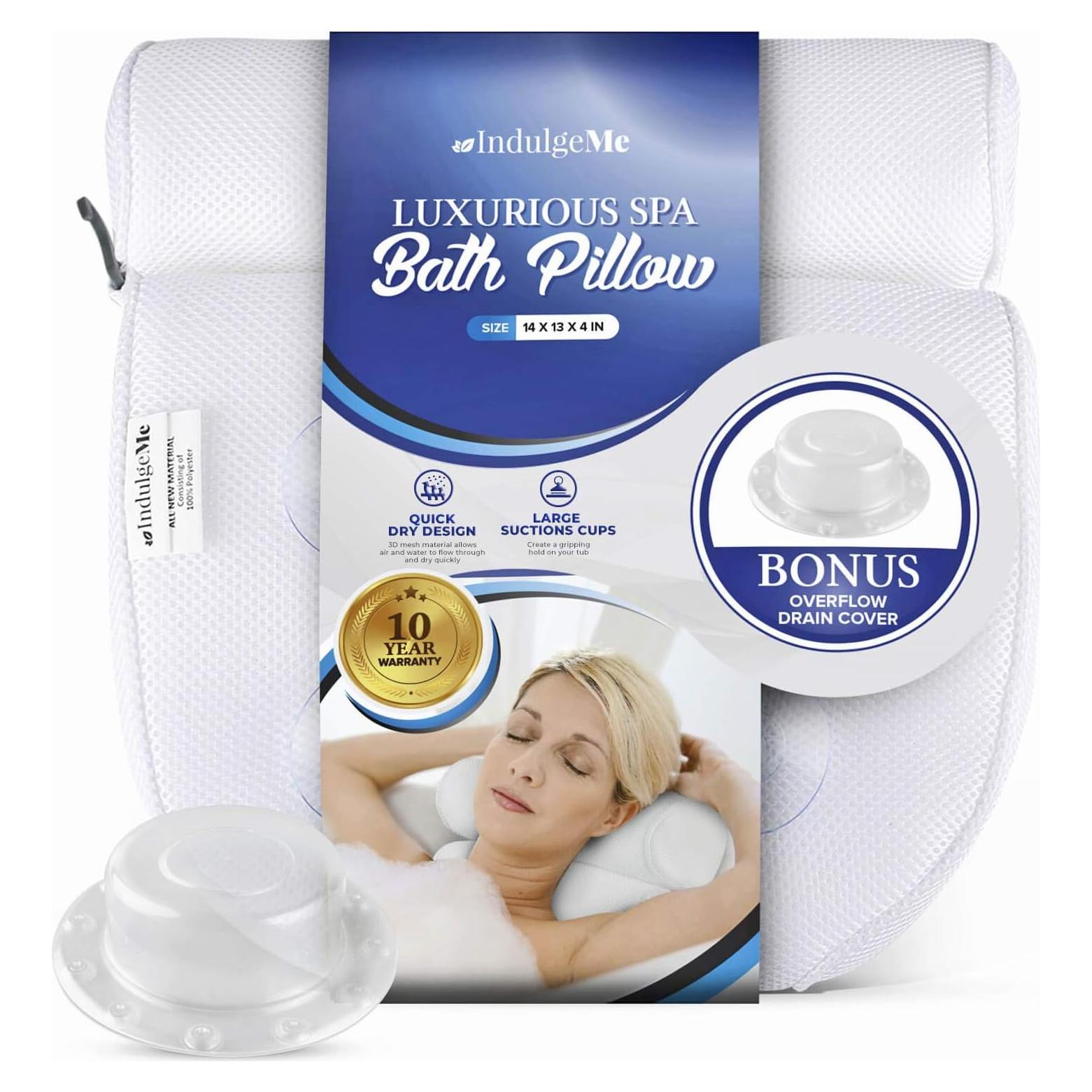 Almohada de Baño IndulgeMe con Ventosas y Cubierta de Drenaje