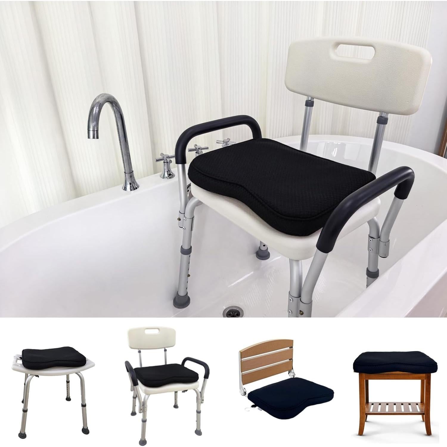 Cojín de Ducha Esme L&H ShowerPad-03 Negro 40x30 cm