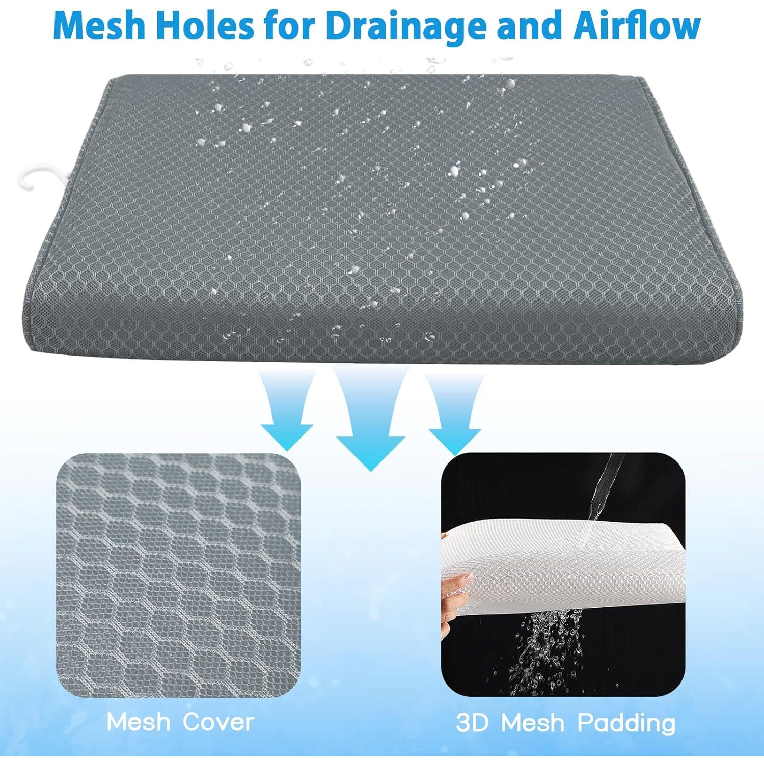 Cojín para Ducha AEROiVi SCC01-Gris Antideslizante 40x30cm