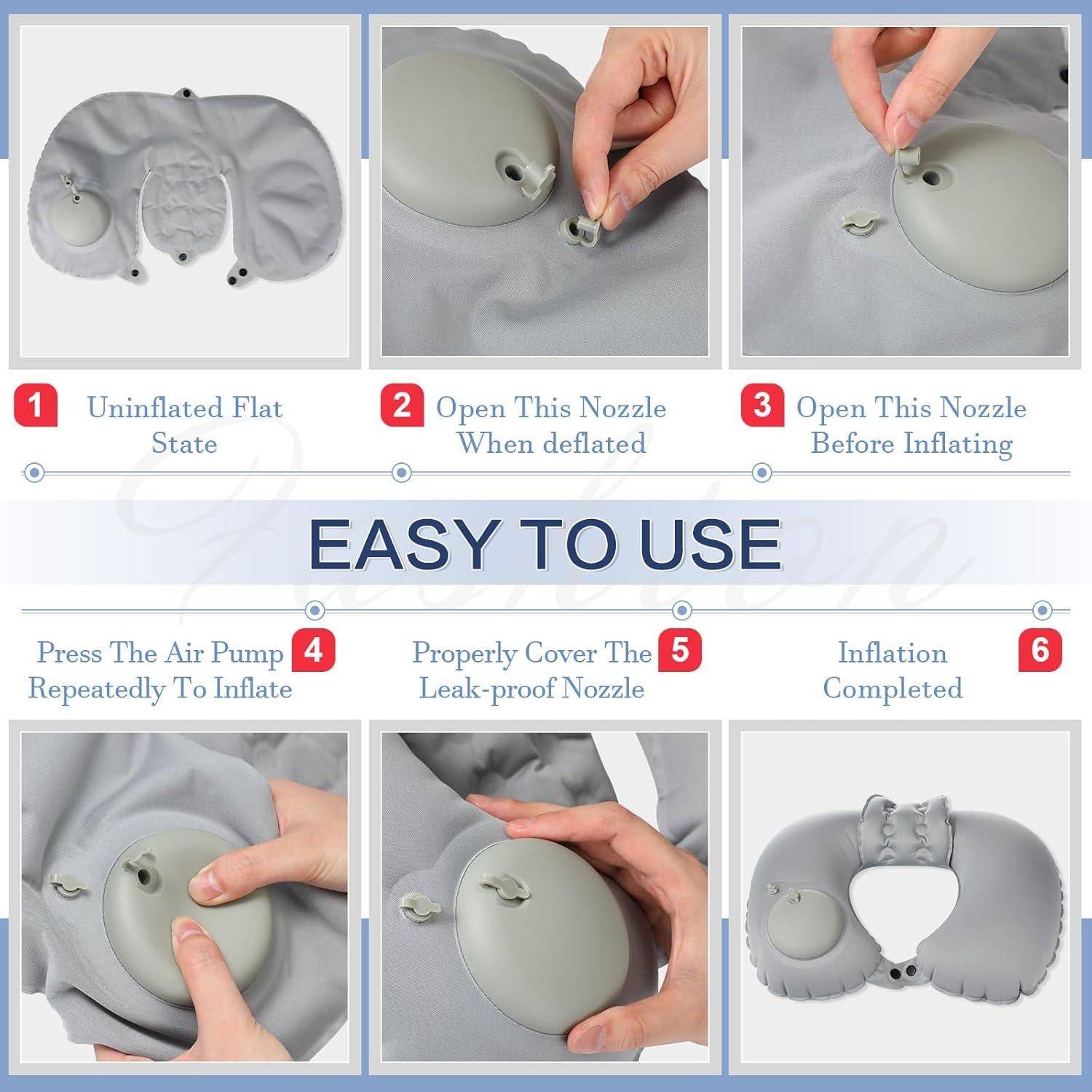 2 Almohadas Inflables de Baño Colingmill - Ajustables, 40.6x27.9cm