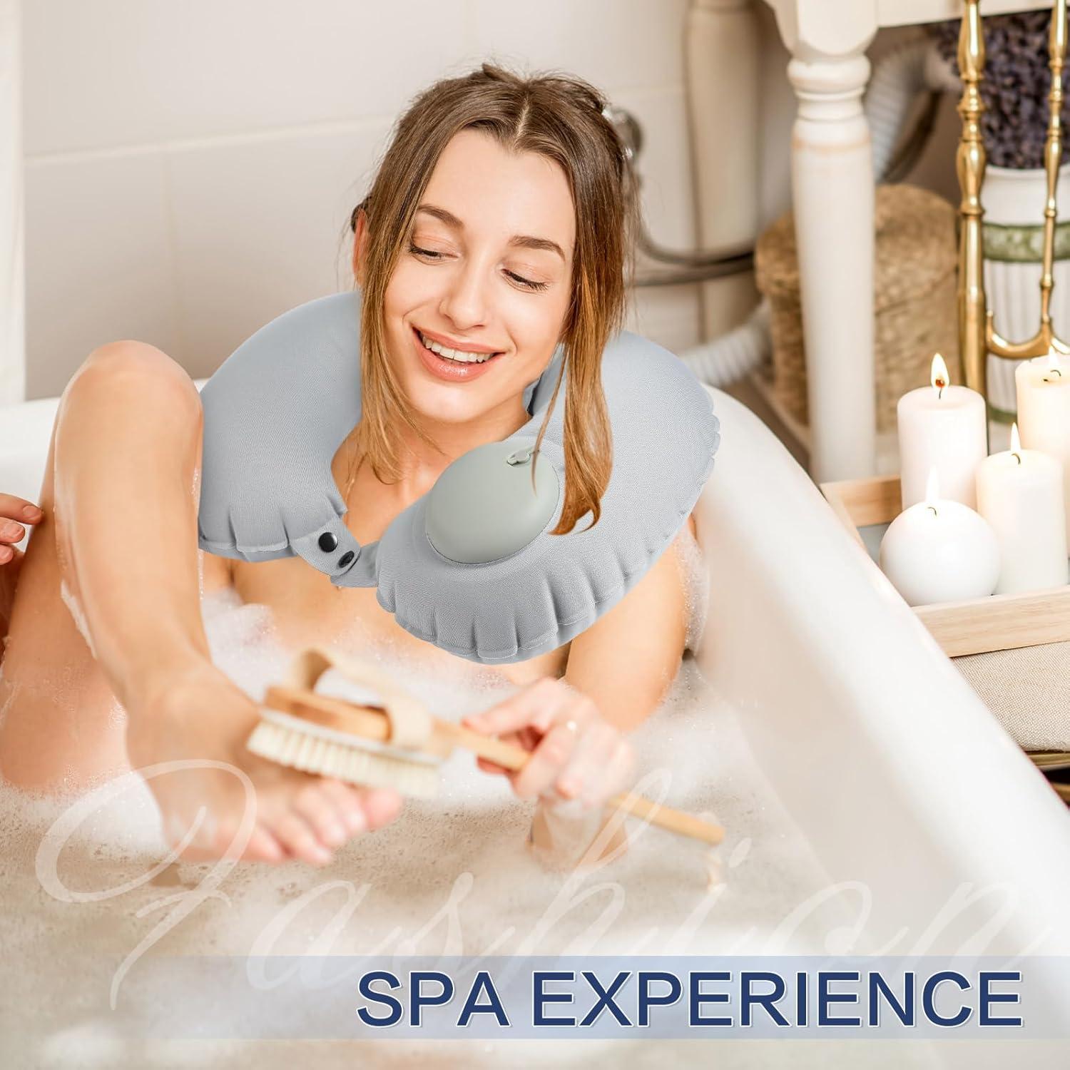 2 Almohadas Inflables de Baño Colingmill - Ajustables, 40.6x27.9cm