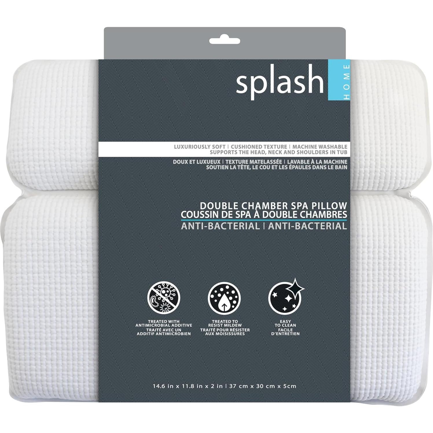 Almohada de Spa Doble Cámara Splash Home Vinilo Lavable 37.1x30cm