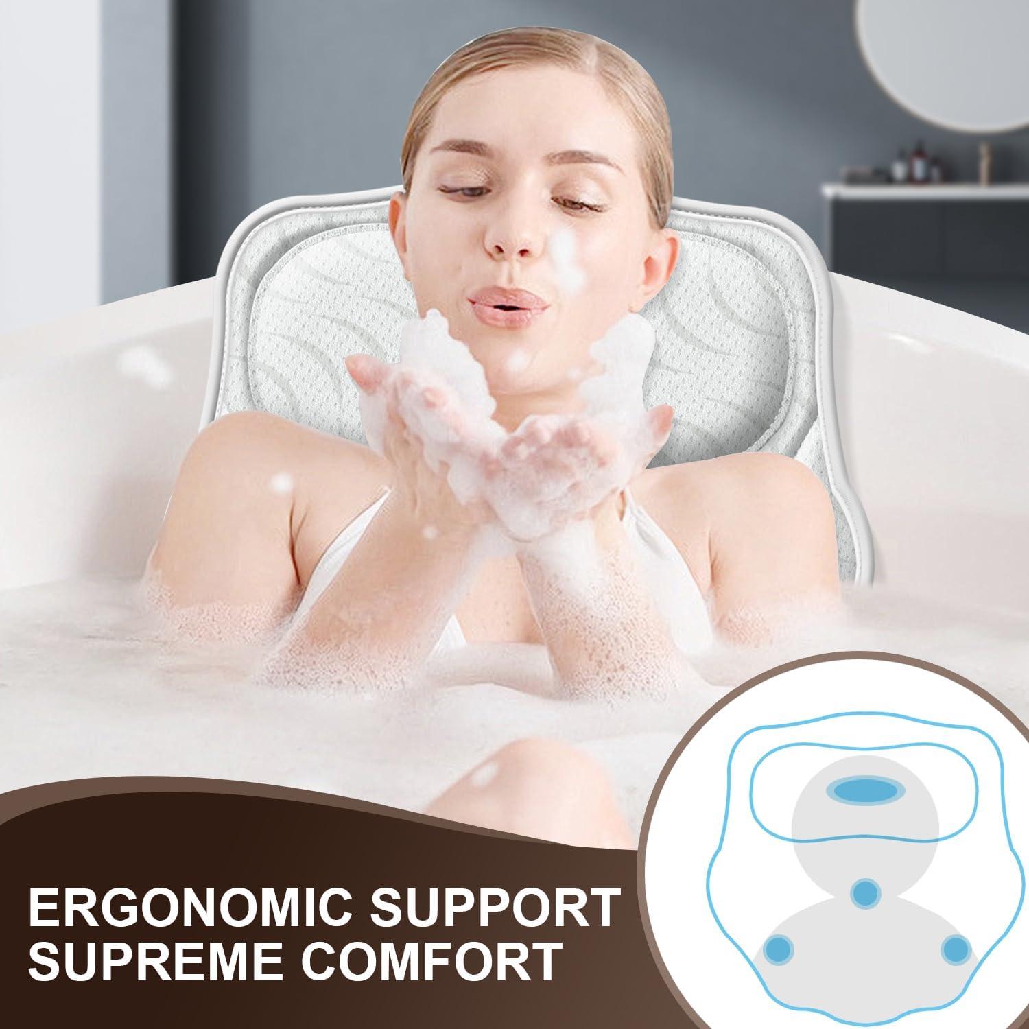 Almohada de Baño Ergonómica Horigay - Soporte Cuello y Espalda