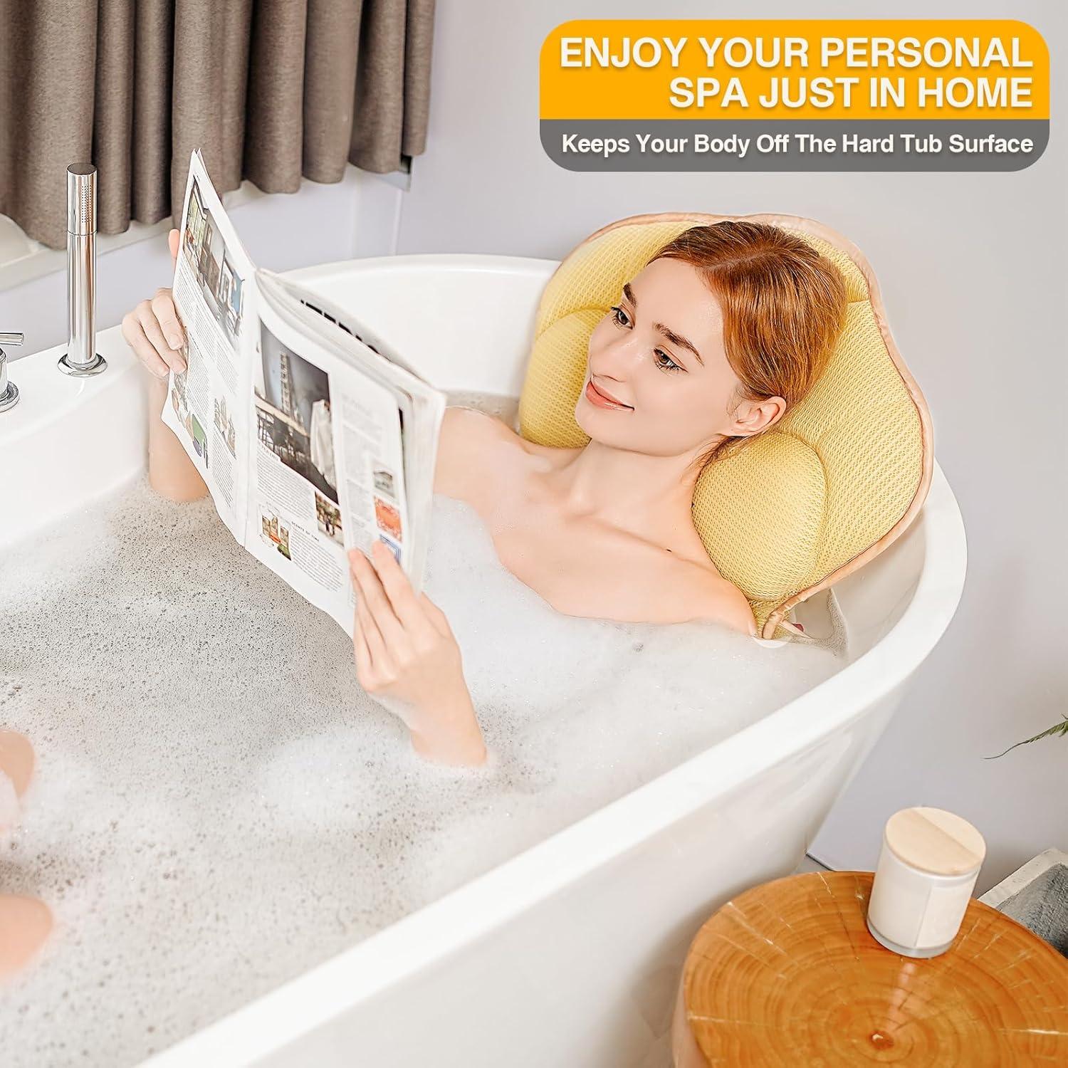 Almohada de Baño Ergonómica Pesipers 61.7x22.8 cm Dorado