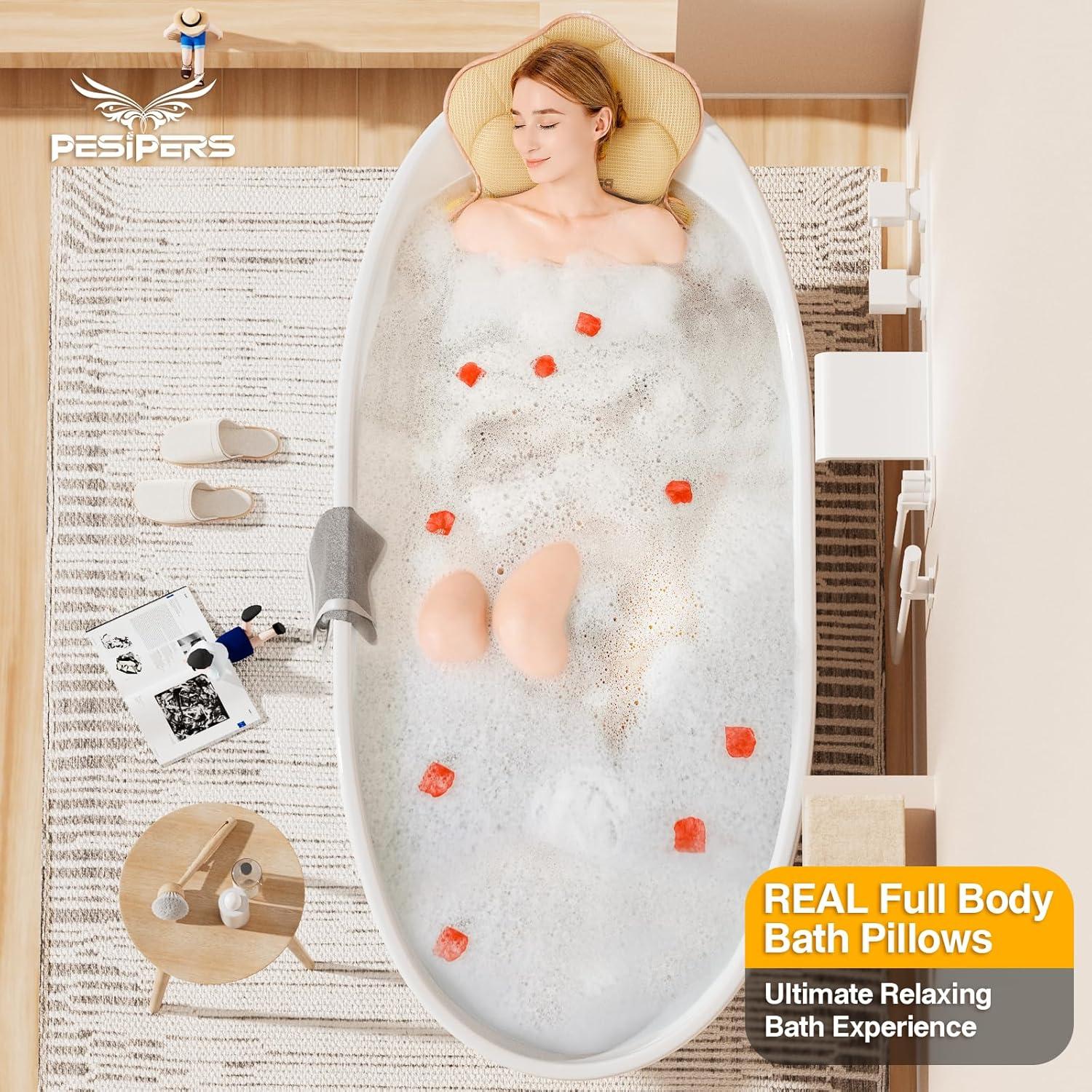 Almohada de Baño Ergonómica Pesipers 61.7x22.8 cm Dorado