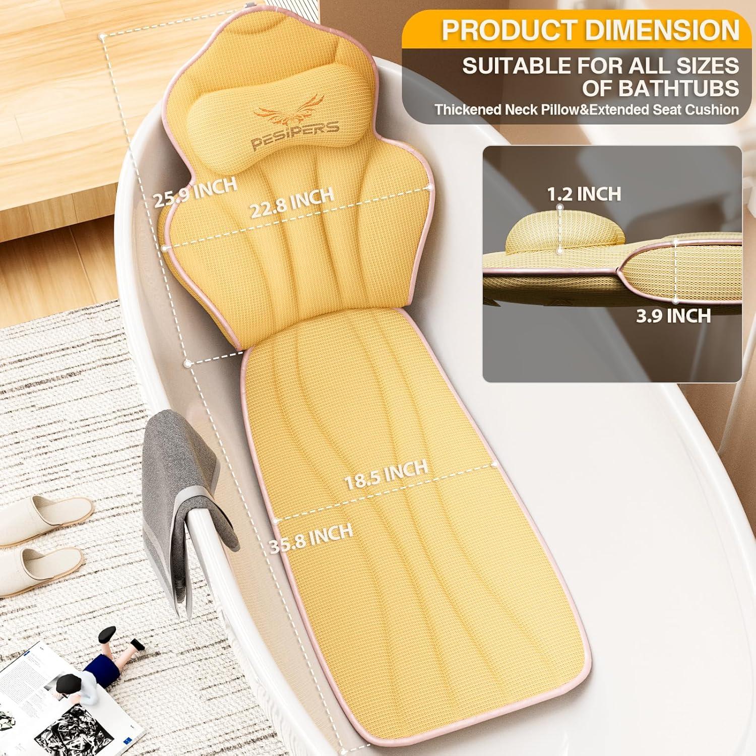 Almohada de Baño Ergonómica Pesipers 61.7x22.8 cm Dorado
