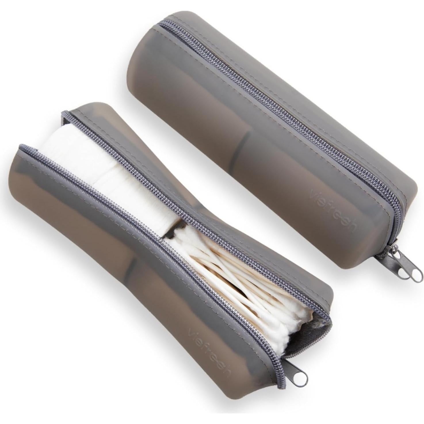 Estuche de Viaje 2 en 1 JLC para Algodón y Q-tips Negro