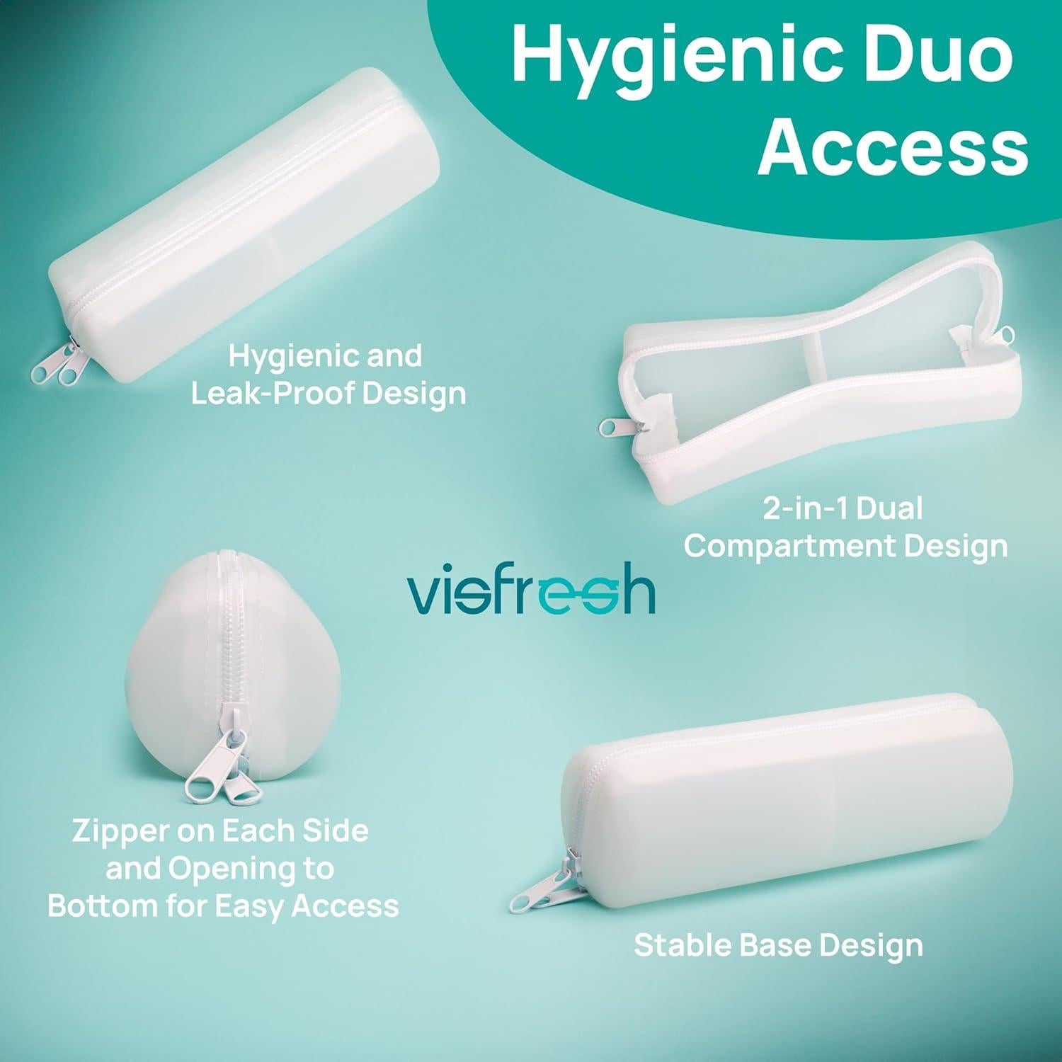 Estuche de Viaje 2 en 1 JLC para Algodón y Q-tips Negro