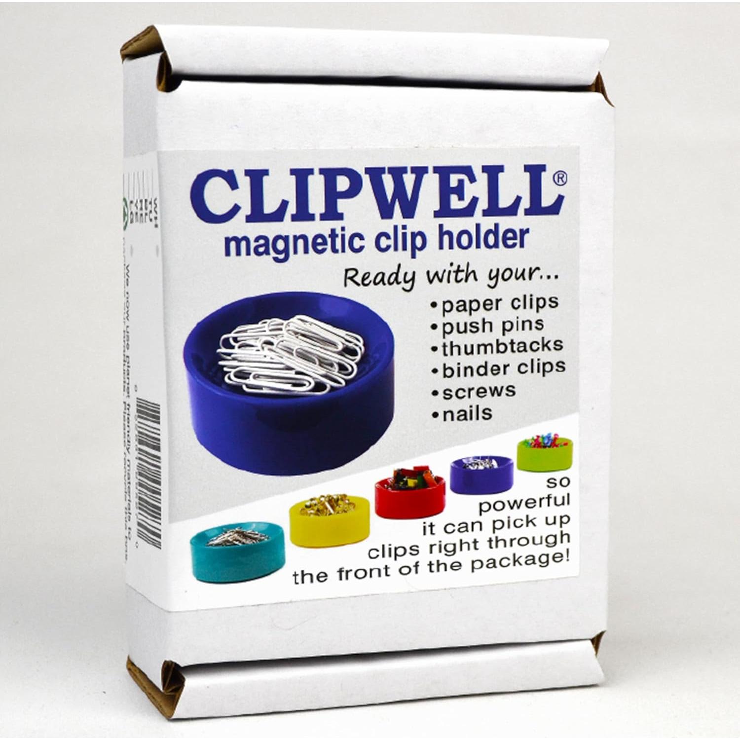 Soporte Magnético para Clips de Papel Clipwell - Blanco - 14.61x9.84cm