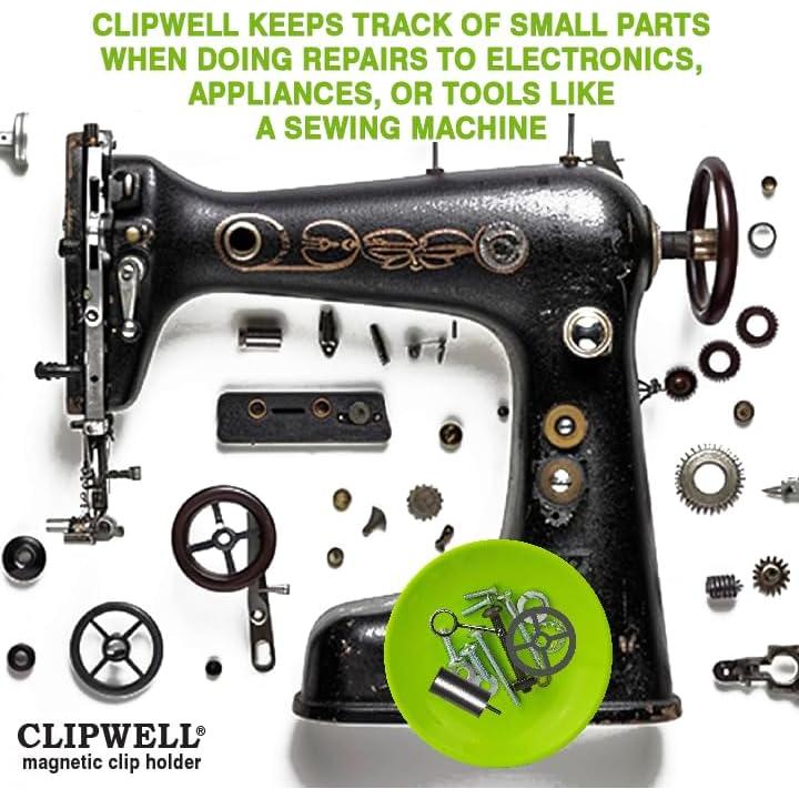 Soporte Magnético para Clips de Papel Clipwell - Blanco - 14.61x9.84cm