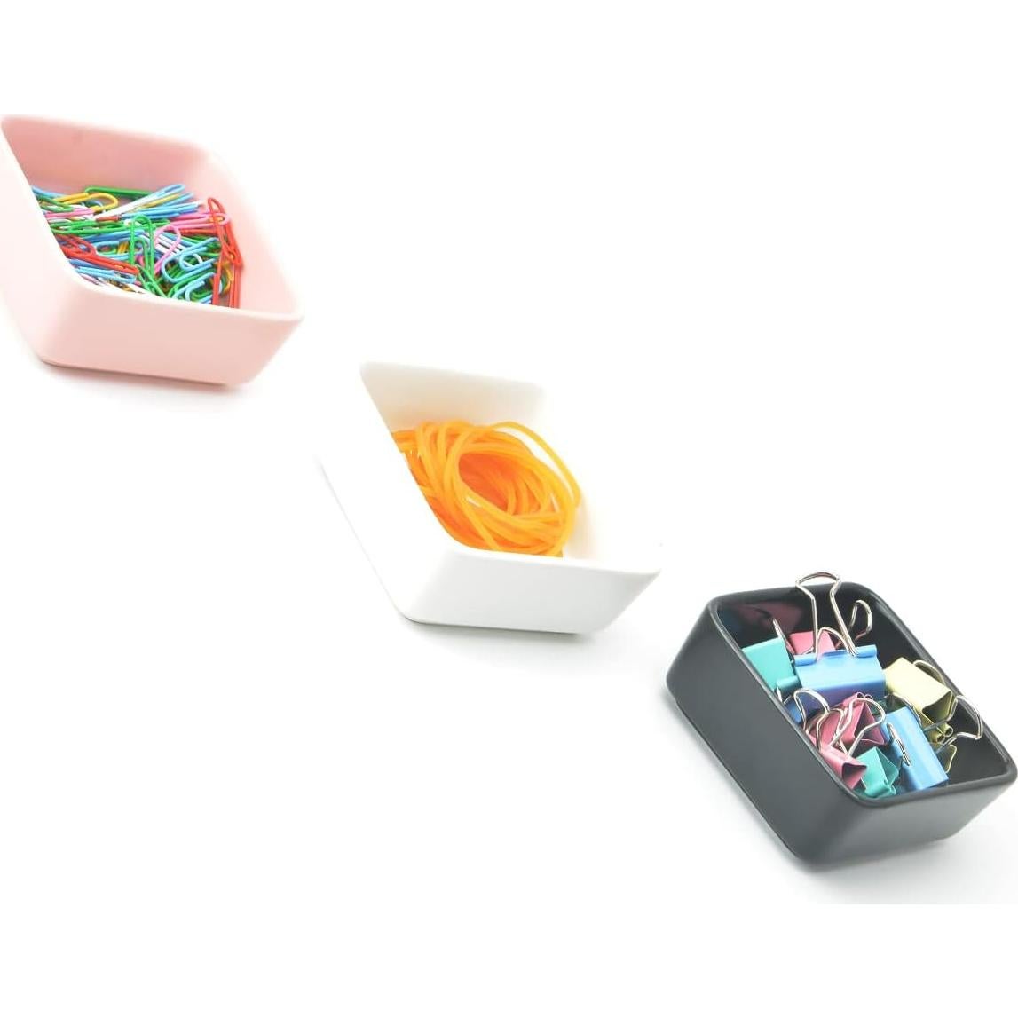 Soporte para Clips de Papel Cerámica SAMAZAMA 2 Pcs Blanco