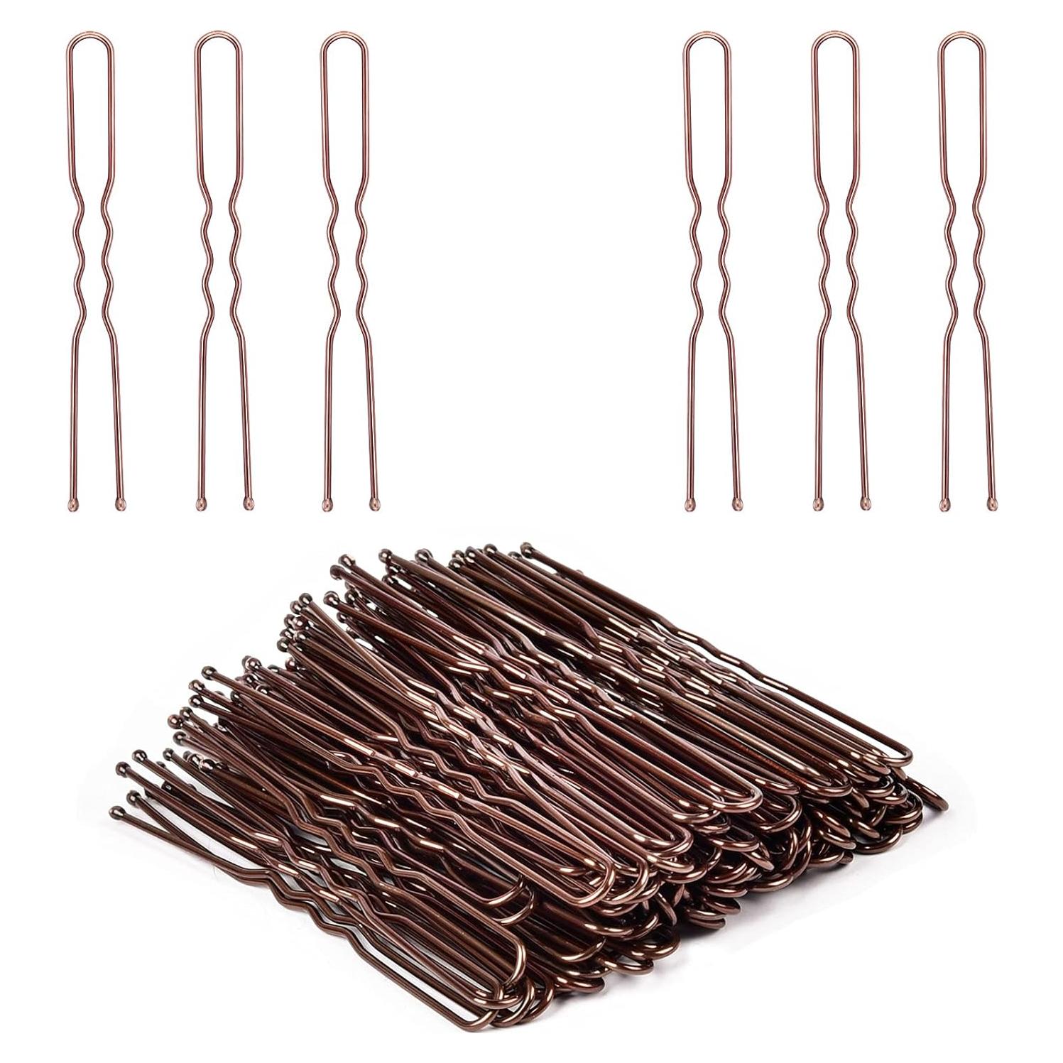 Pasadores de cabello en U IKOCO 6.1 cm marrones - 80 piezas