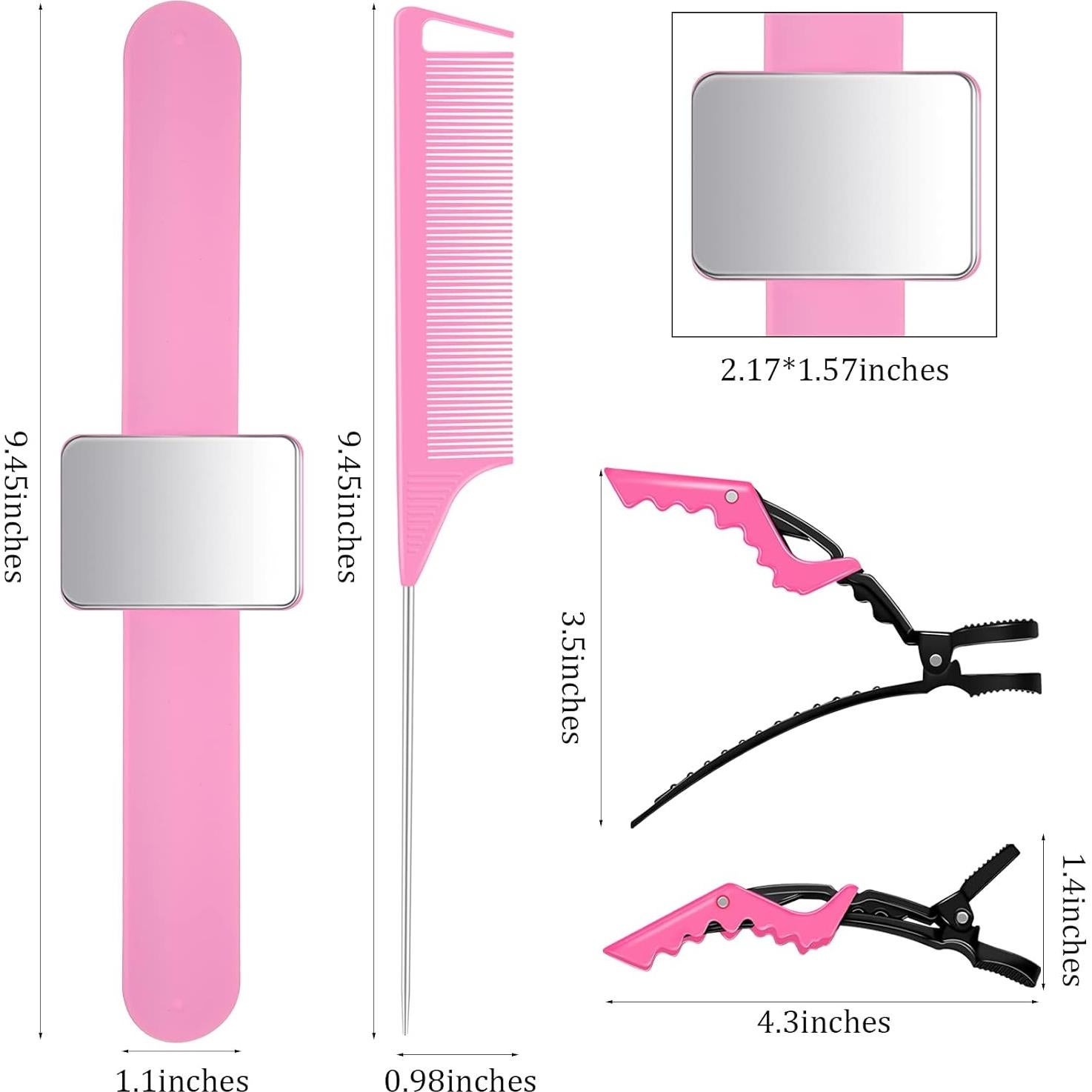 Pulsera Magnética Geiserailie Rosa con 3 Peines y 6 Clips